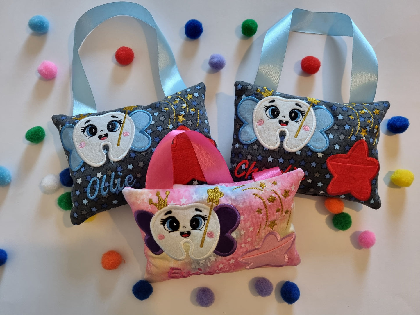 Tooth Fairy pillow, door hanger with pouch