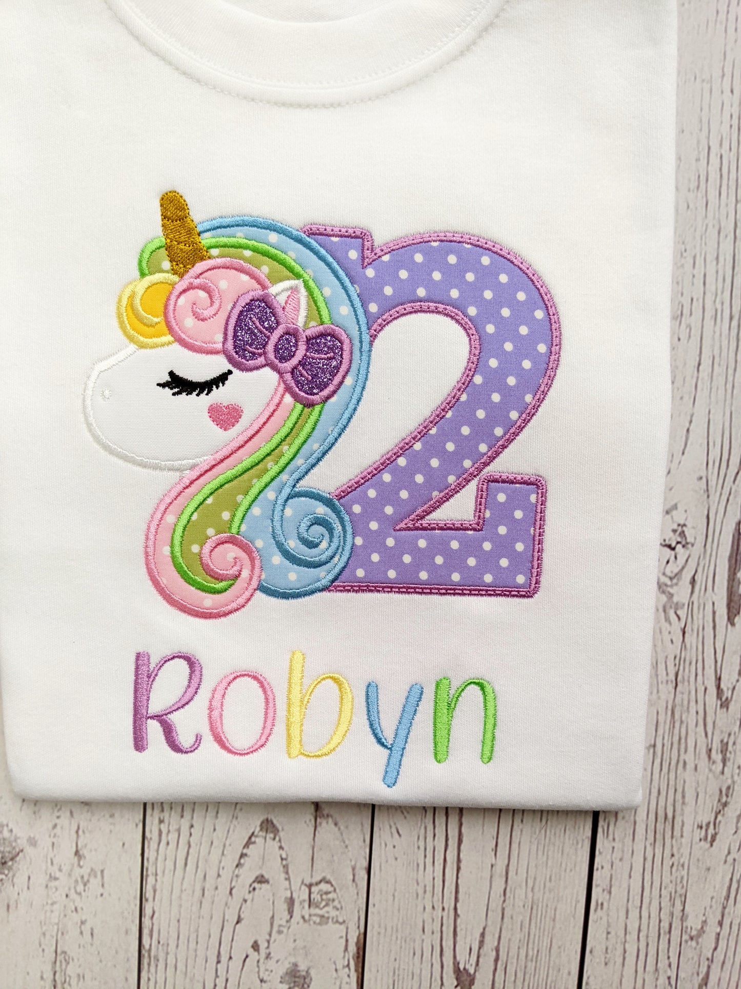 Girls birthday tshirt with Rainbow hair