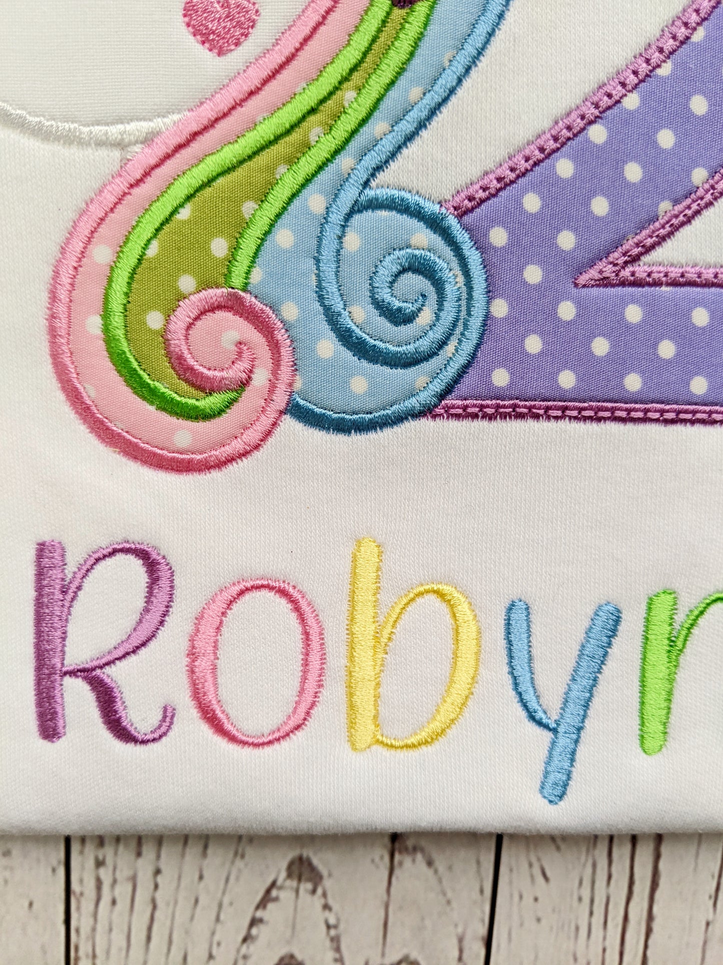 Girls birthday tshirt with Rainbow hair