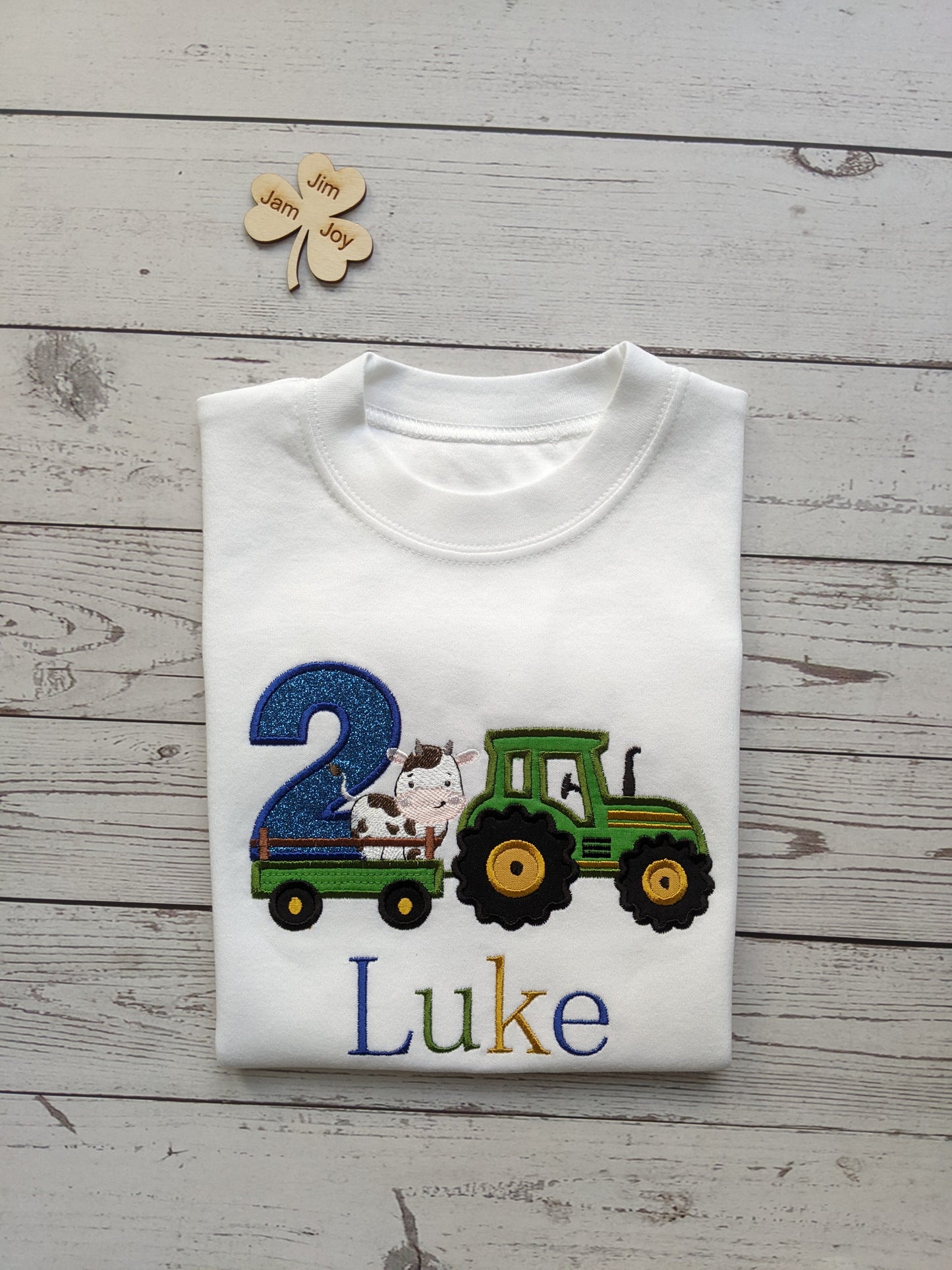 Children Tshirt Birthday tractor with cow