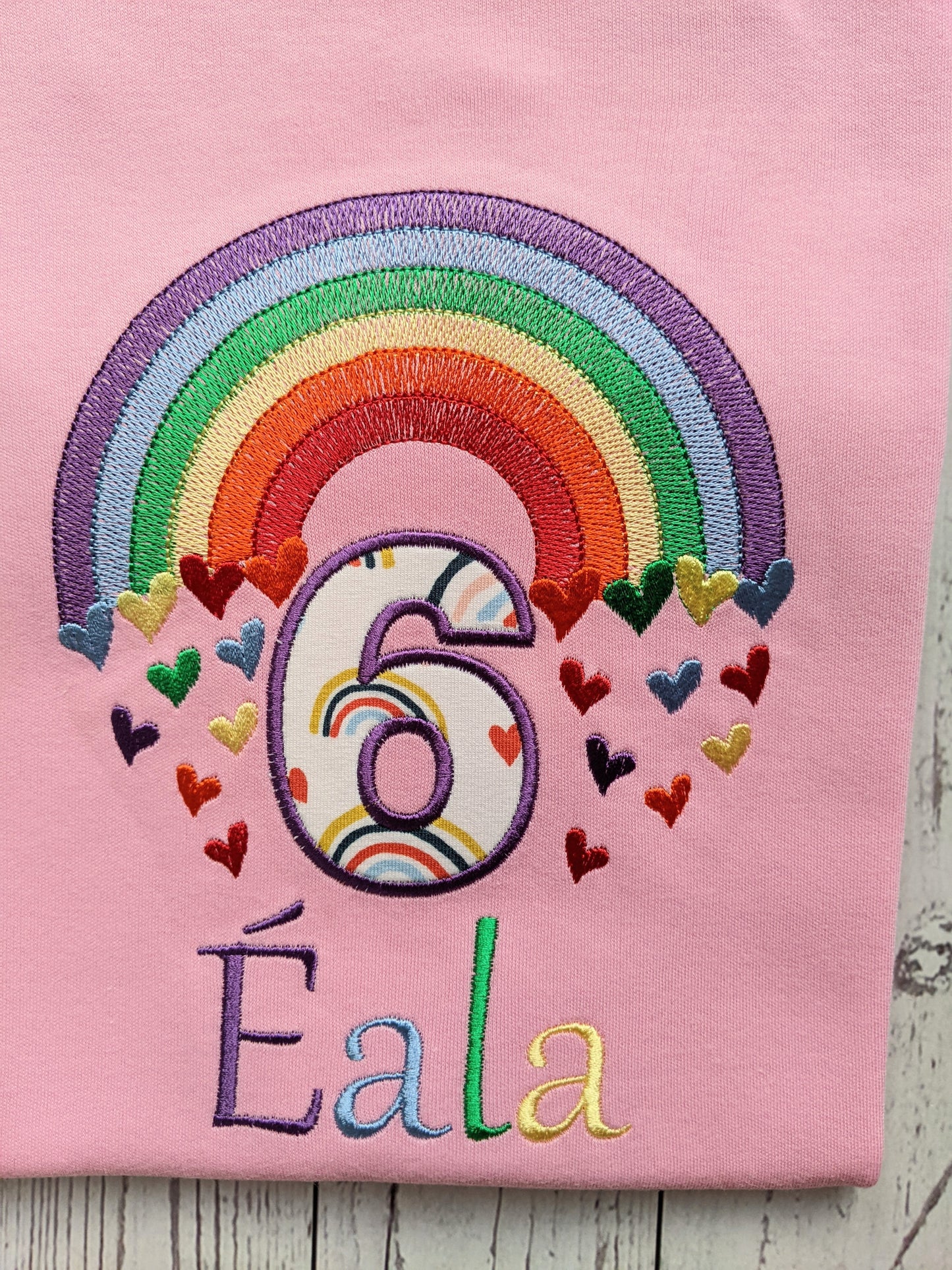 Personalise Birthday Tshirt Rainbow