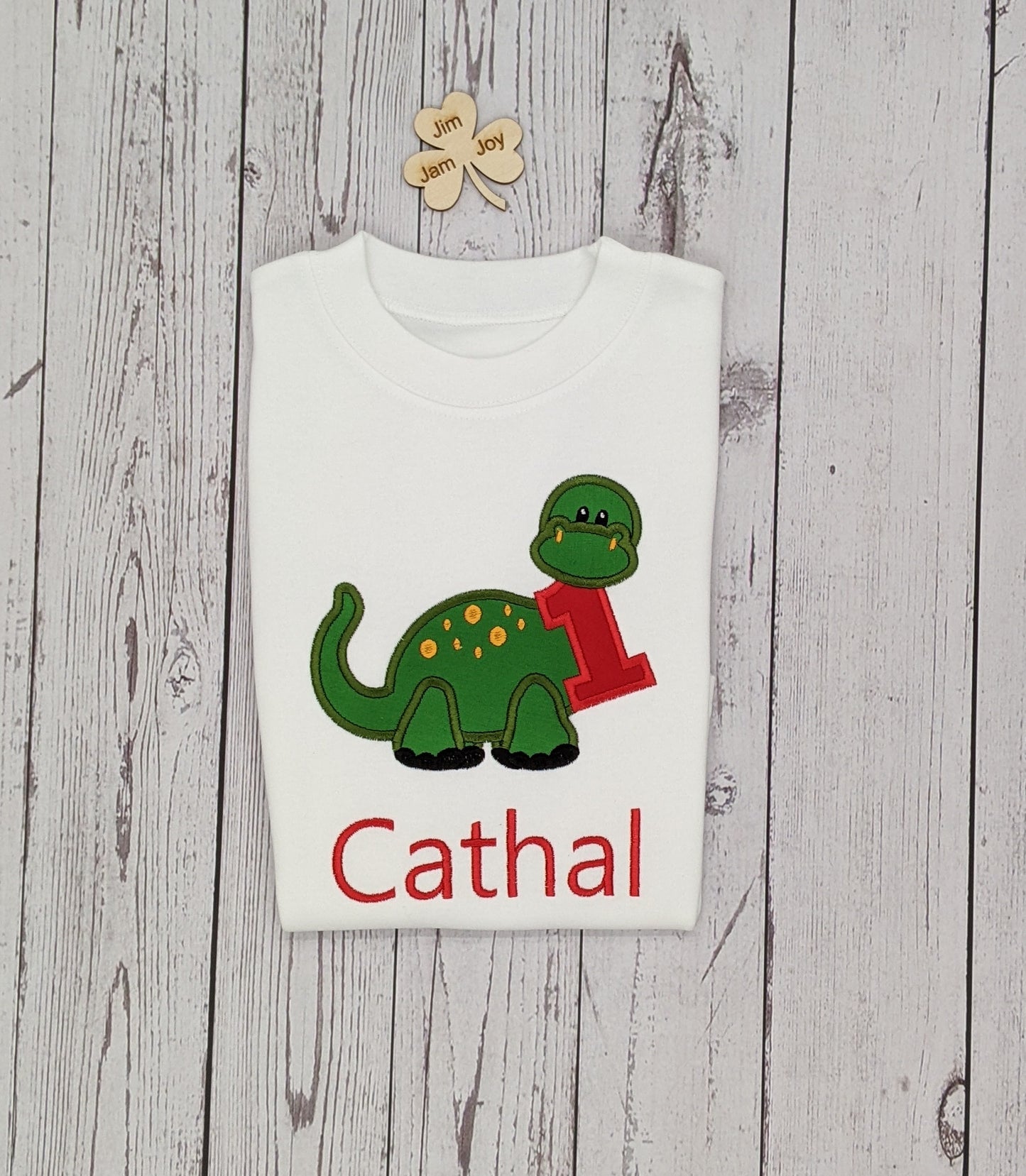 Children birthday tshirt with cute dinosaur diplodocus