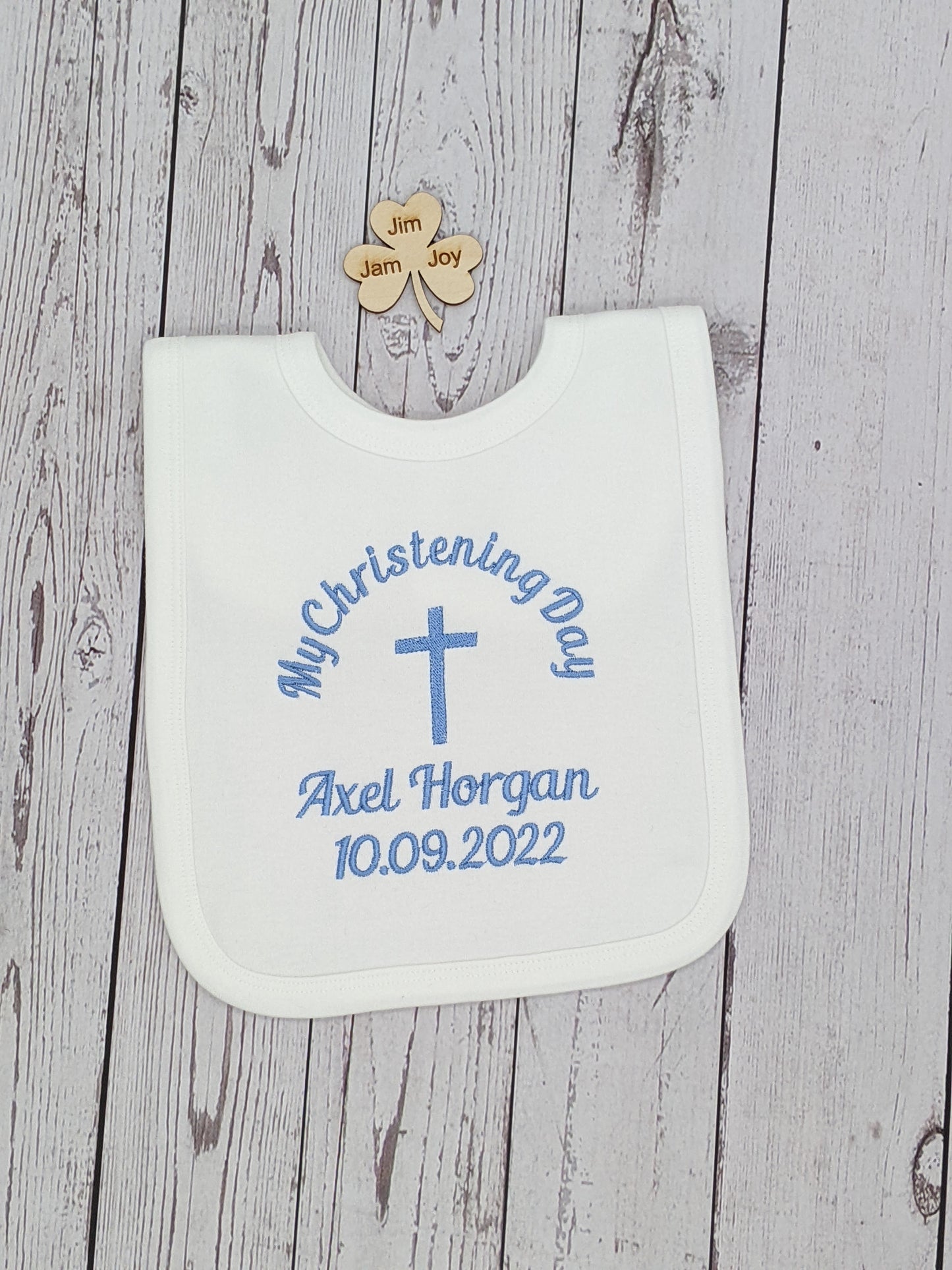 Christening bib personalised christening gift