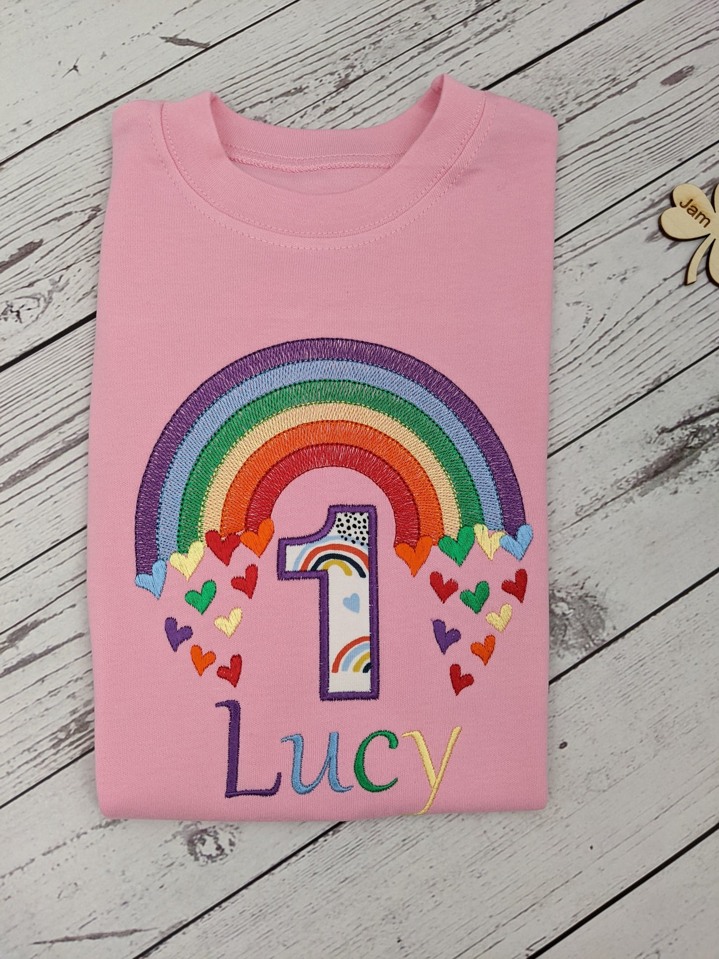 Personalise Birthday Tshirt Rainbow