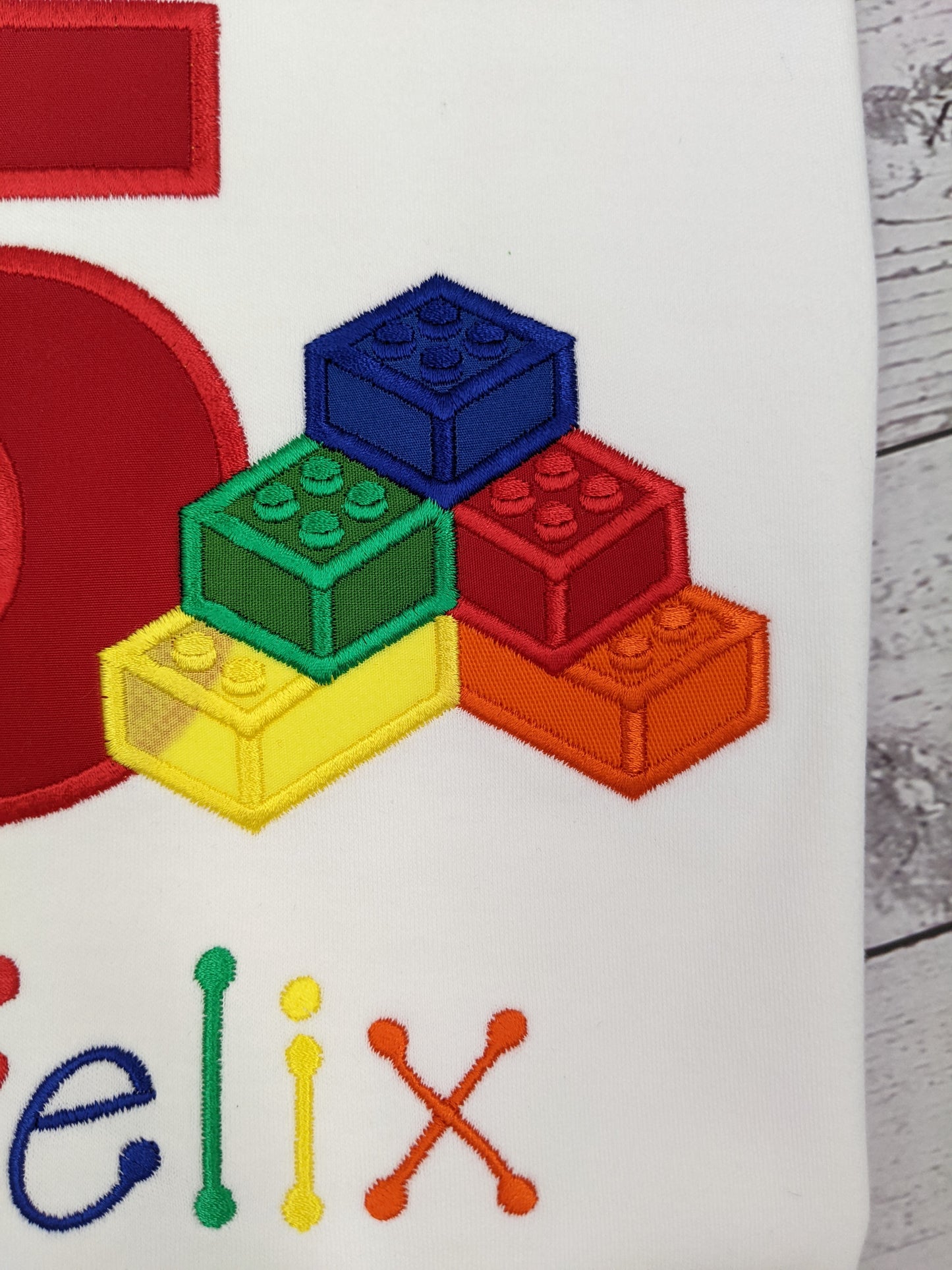 Children Birthday tshirt Lego bricks