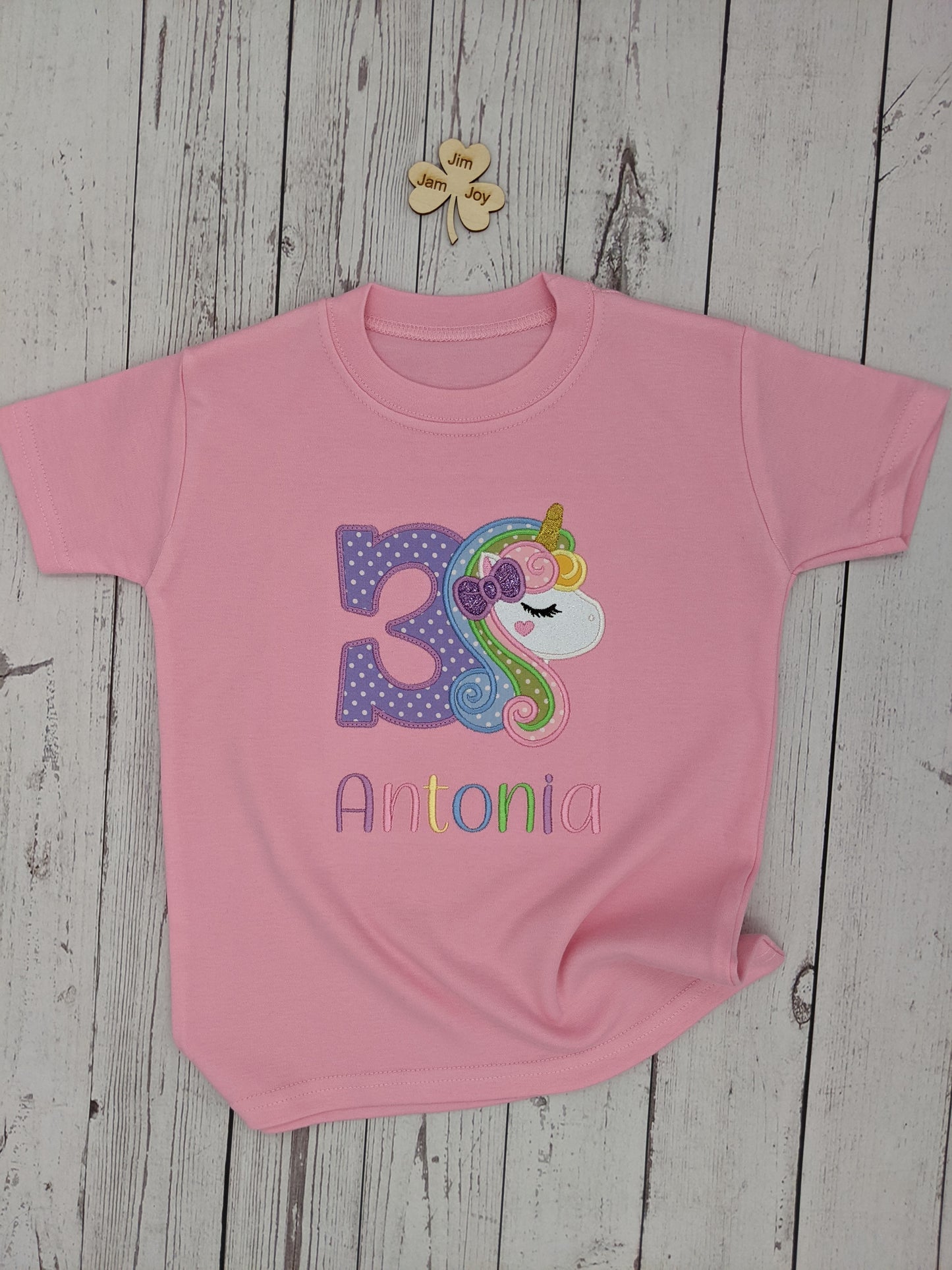 Girls birthday tshirt with Rainbow hair
