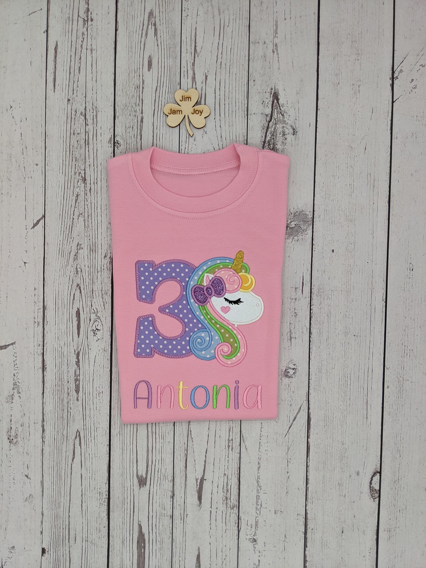 Girls birthday tshirt with Rainbow hair