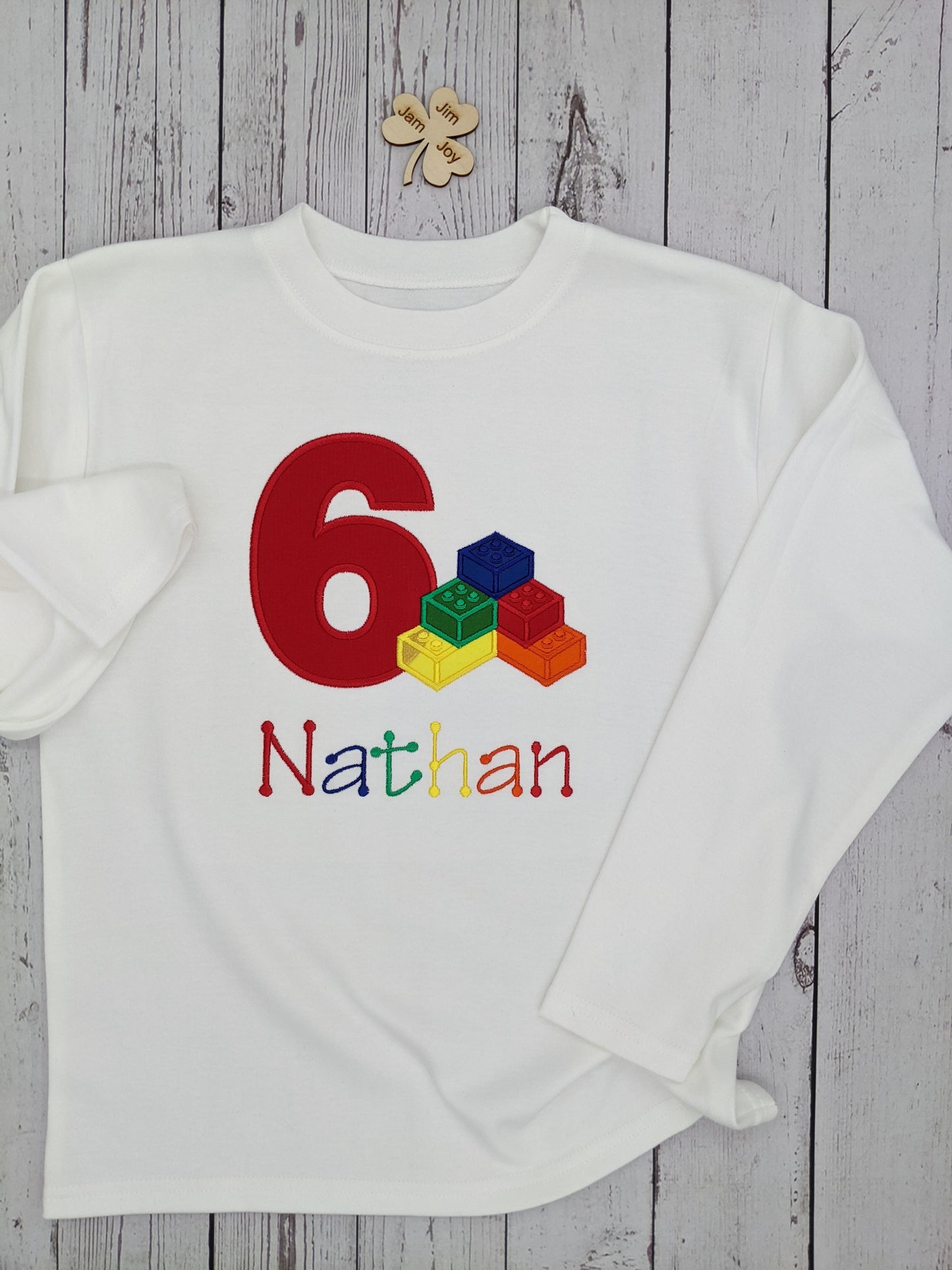 Children Birthday tshirt Lego bricks