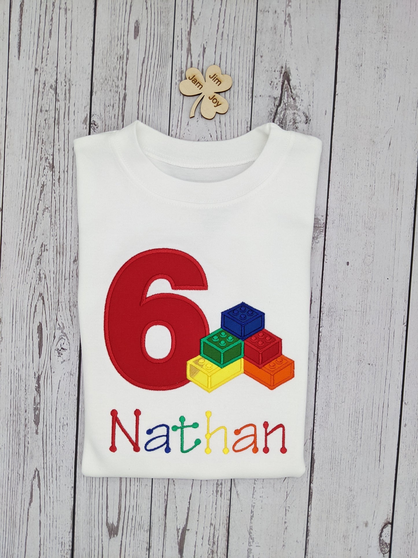Children Birthday tshirt Lego bricks
