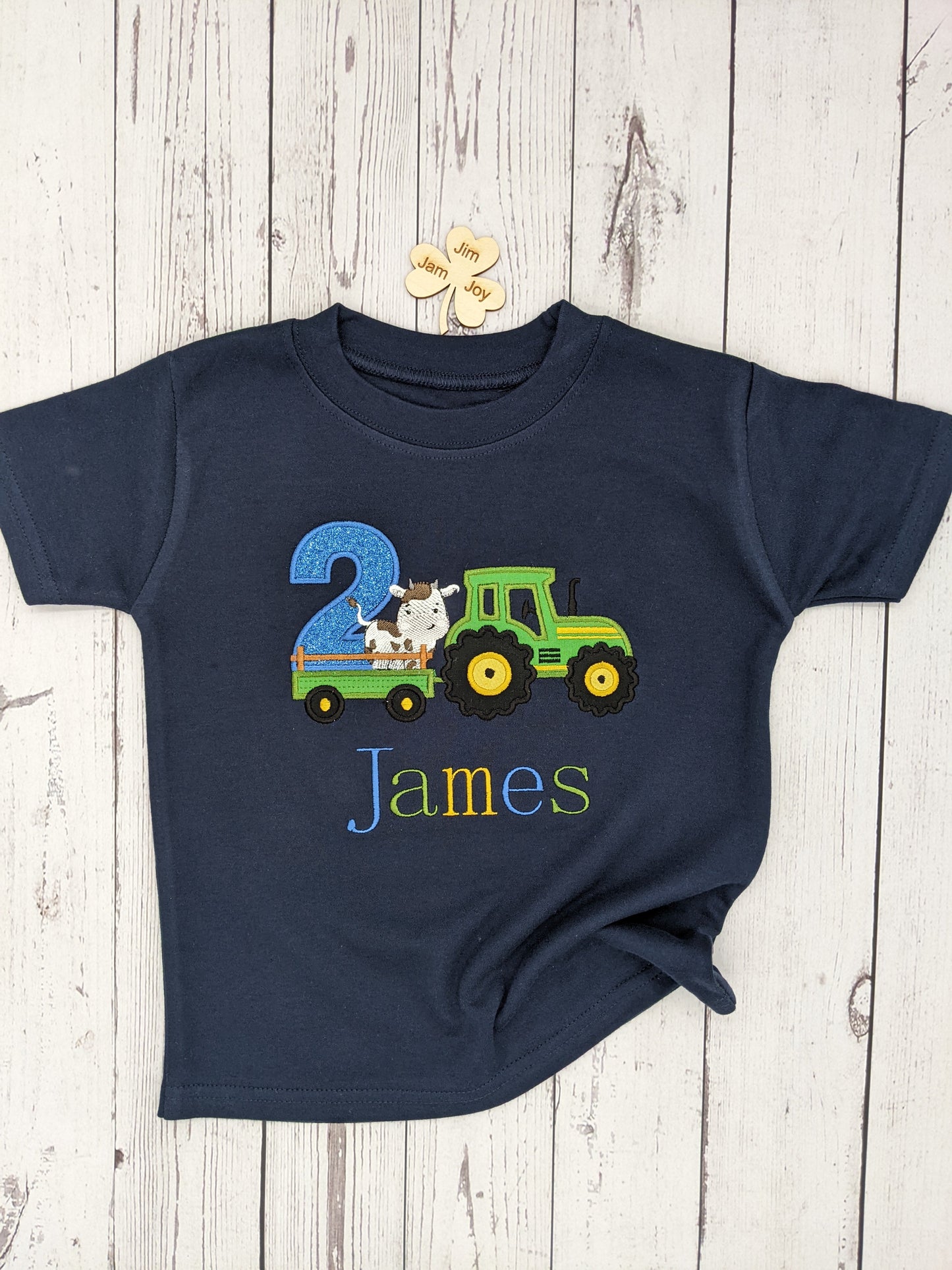 Children Tshirt Birthday tractor with cow
