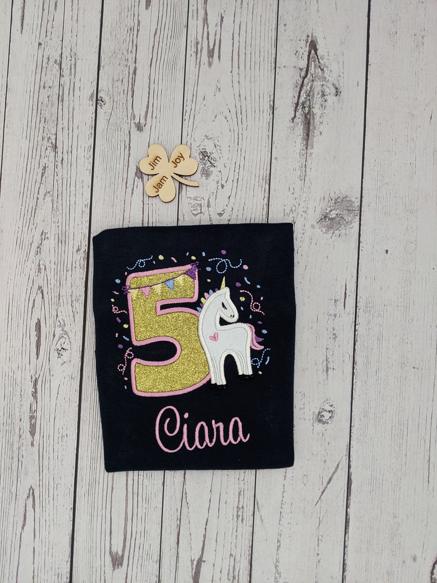 Girls Birthday Tshirt unicorn fiesta