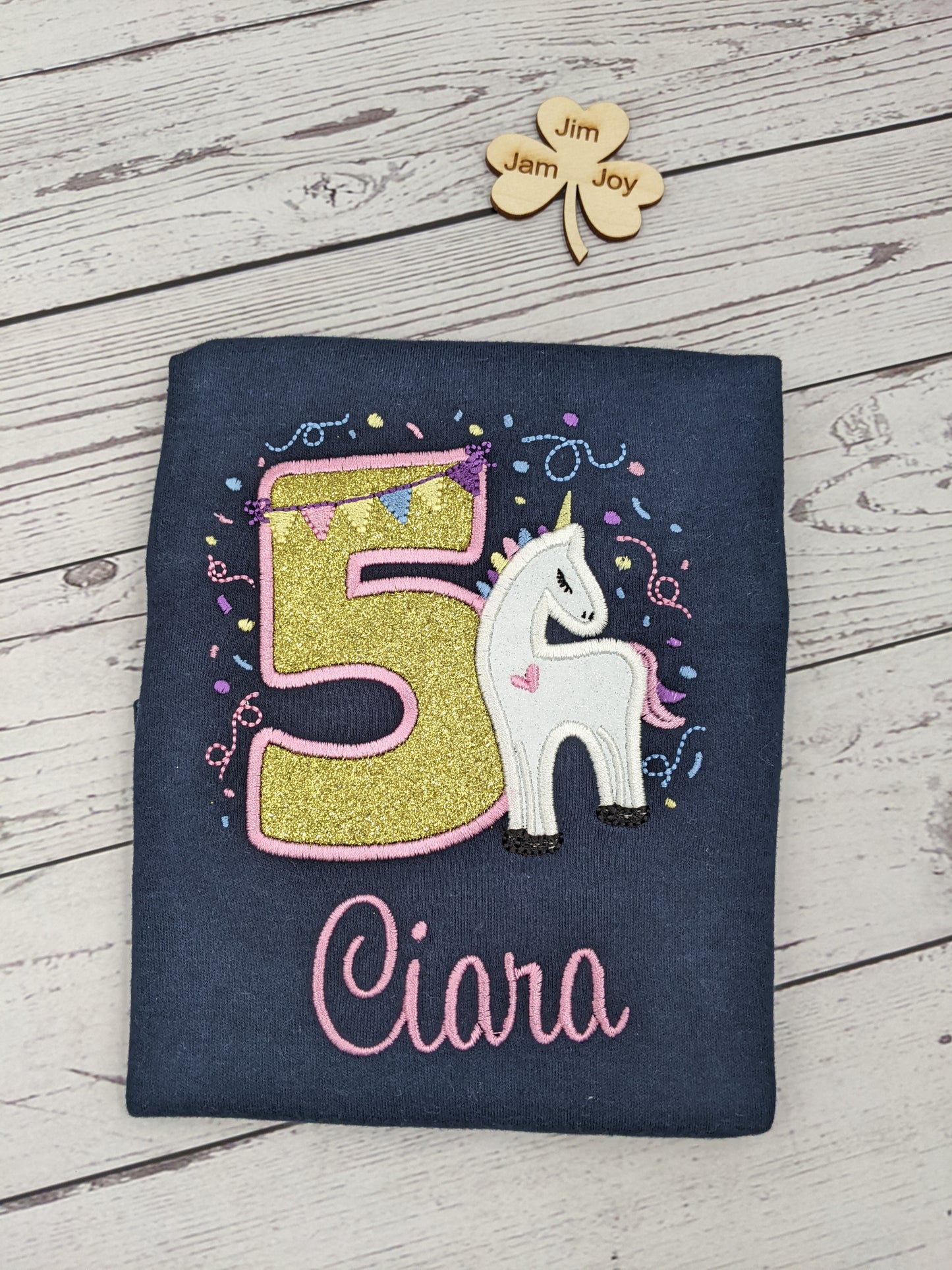 Girls Birthday Tshirt unicorn fiesta