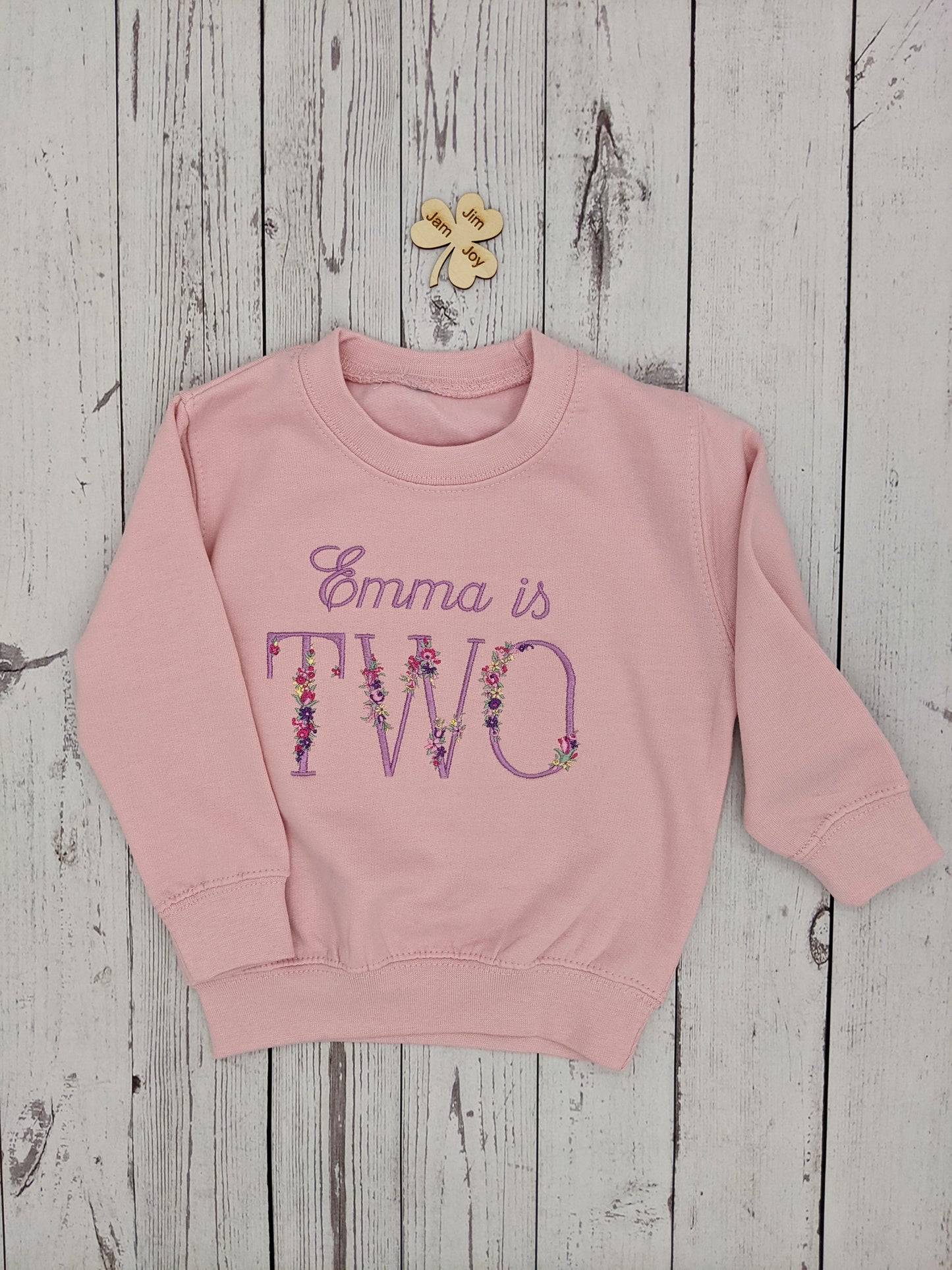 Birthday Sweatshirt Monogram Flower 2nd birthday jimjamjoy