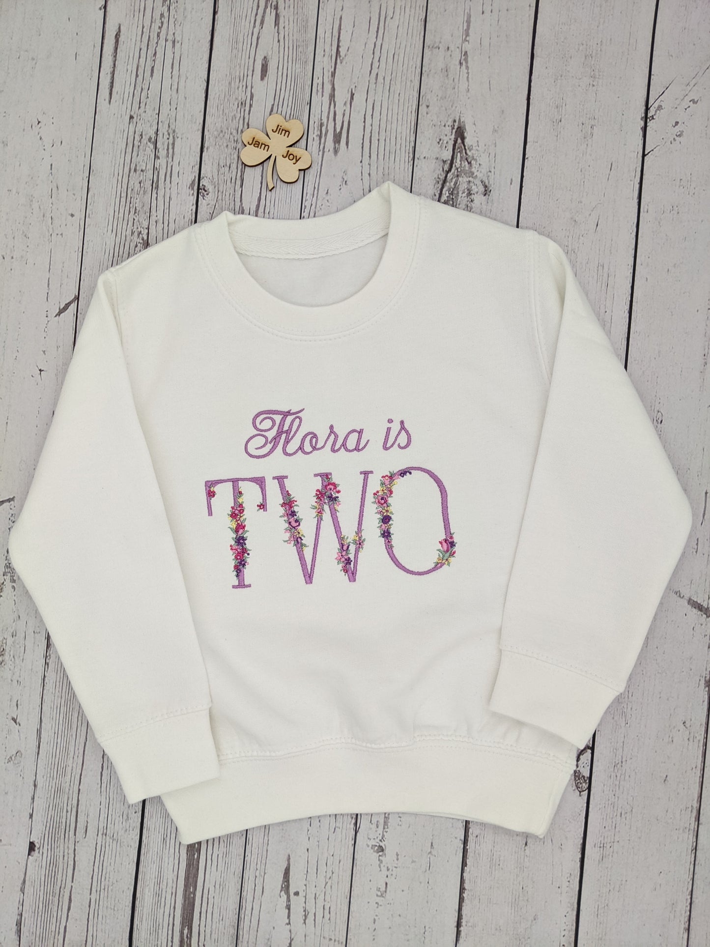 Birthday Sweatshirt Monogram Flower 2nd birthday jimjamjoy