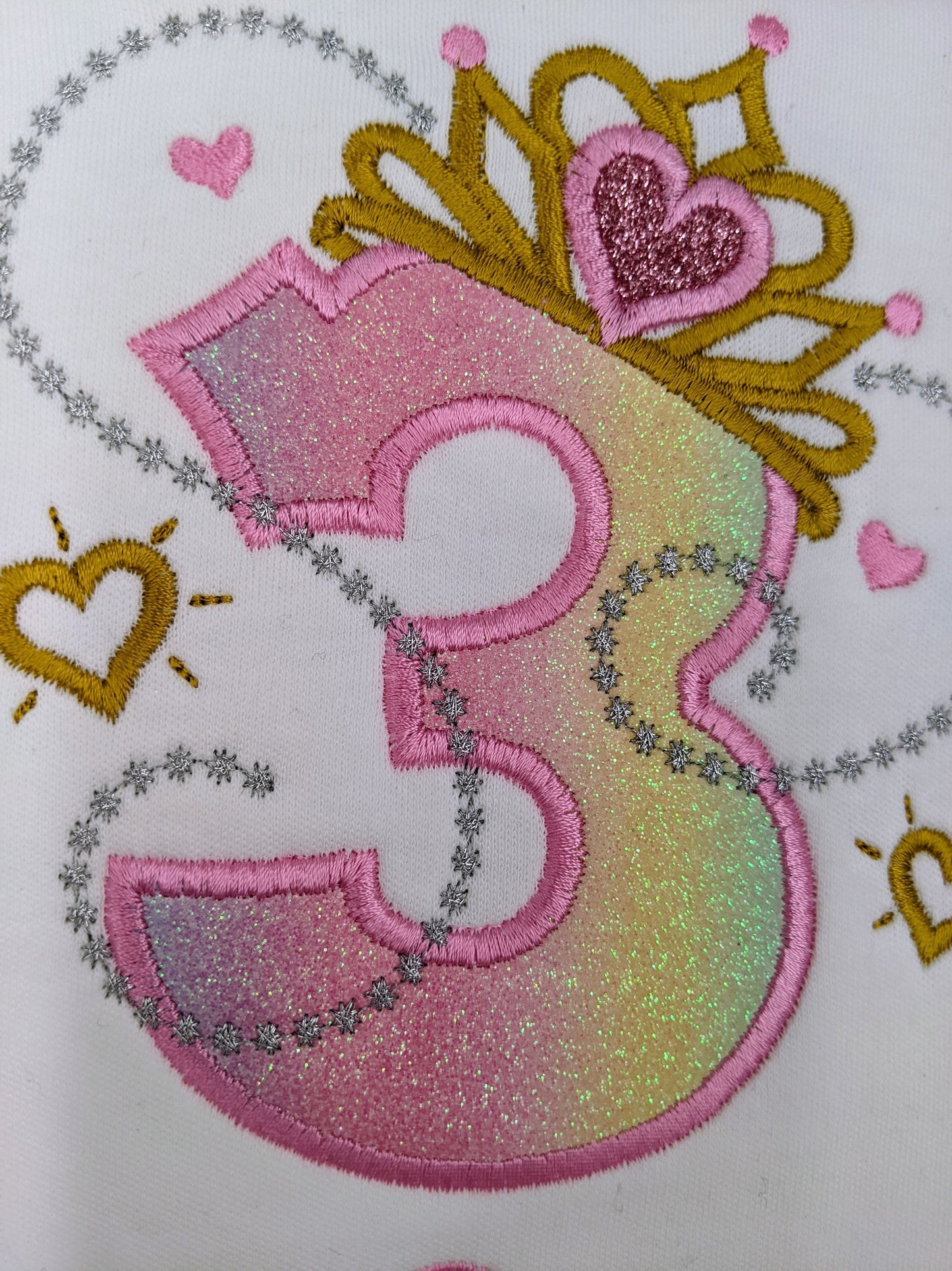 Children Personalised Princess Tiara Birthday Tshirt | Embroidery