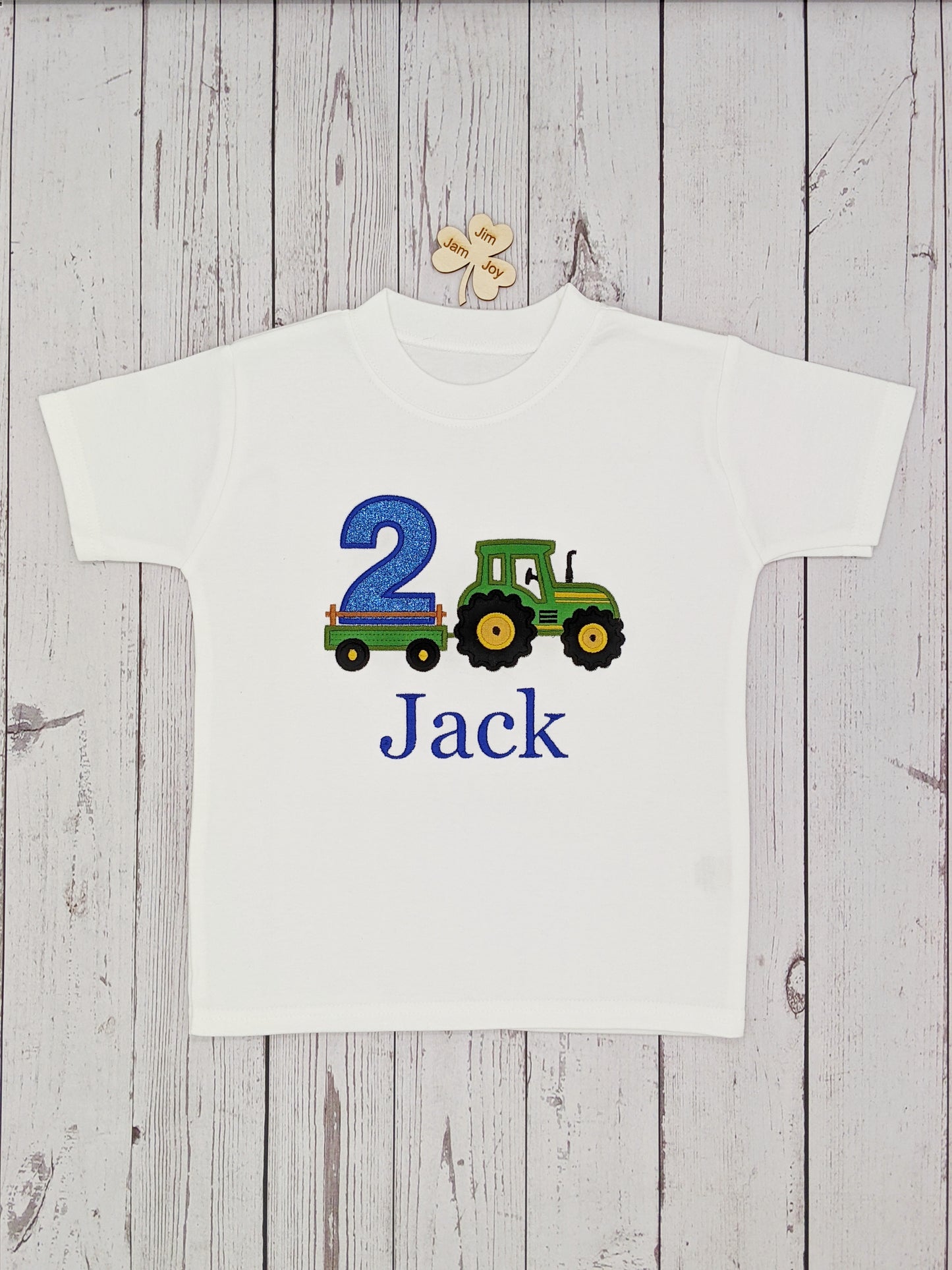 Children Birthday Tshirt Tractor and Trailer