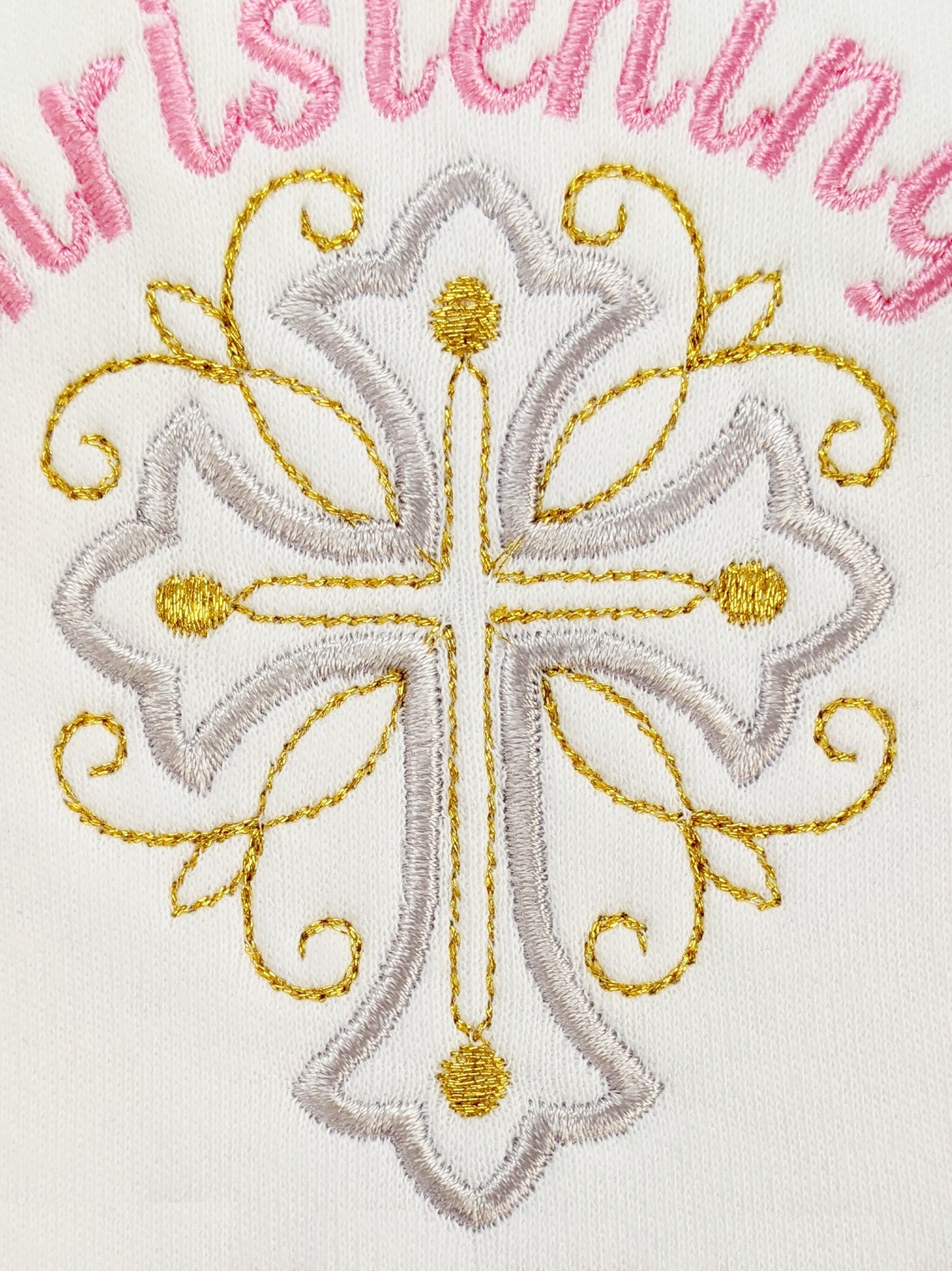 My Christening Day Baby Bib Personalised with Name and Date Embroidery