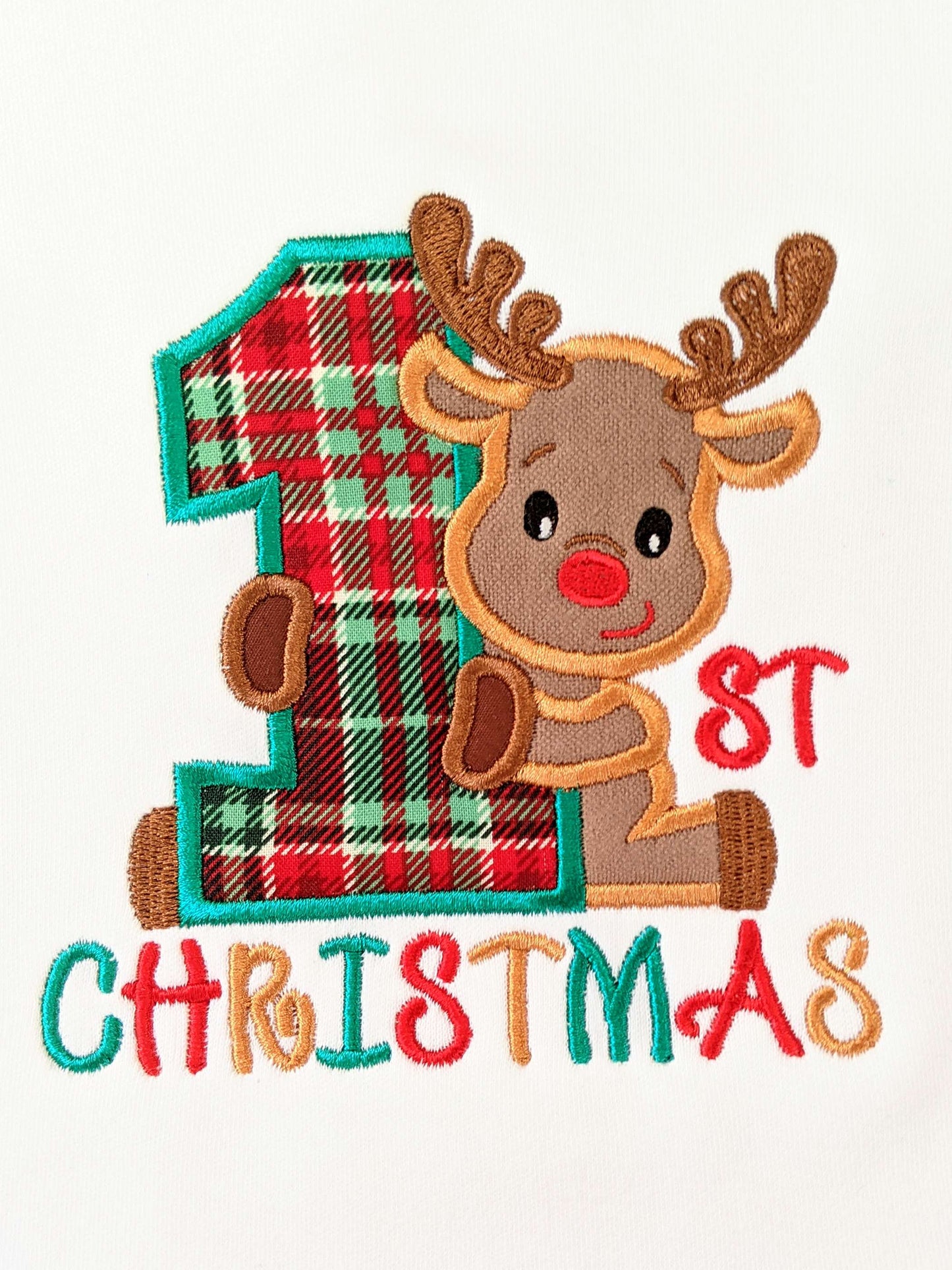 My First Christmas - Tshirt or Sweatshirt with Rudolph the Reindeer (BOY)