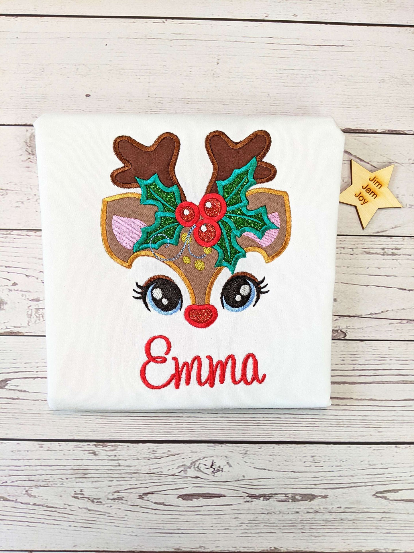 Christmas reindeer Tshirt personnalised with Name