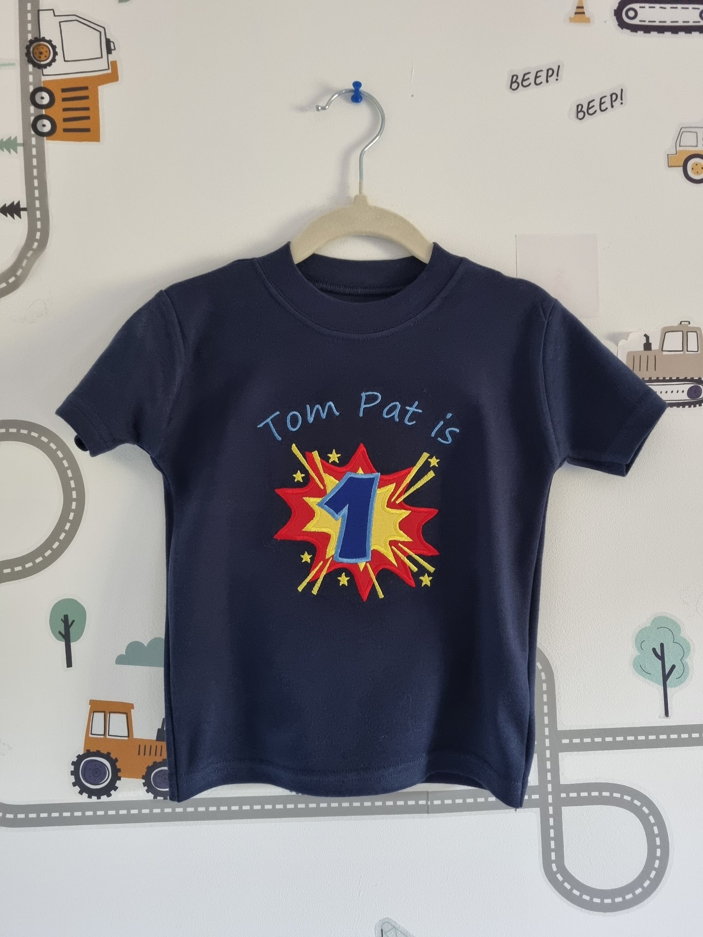 Children Superhero Birthday Tshirt - Embroidery