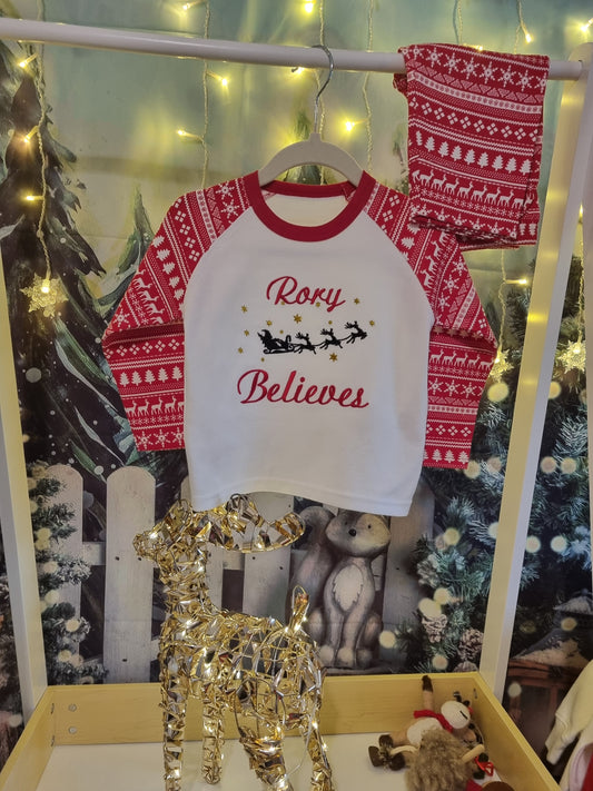 Personalised Santa Sleigh PJ's - DIspatch in October