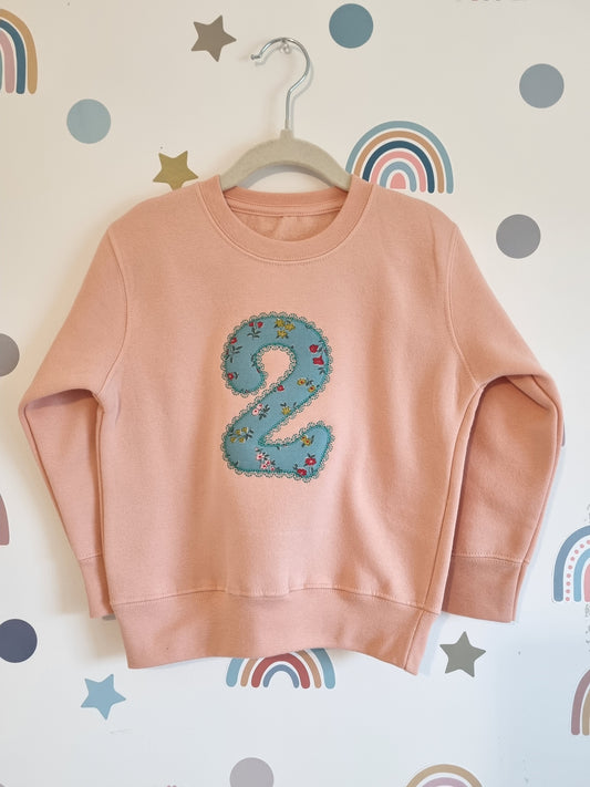 Children's  Birthday Sweatshirt with Liberty of London