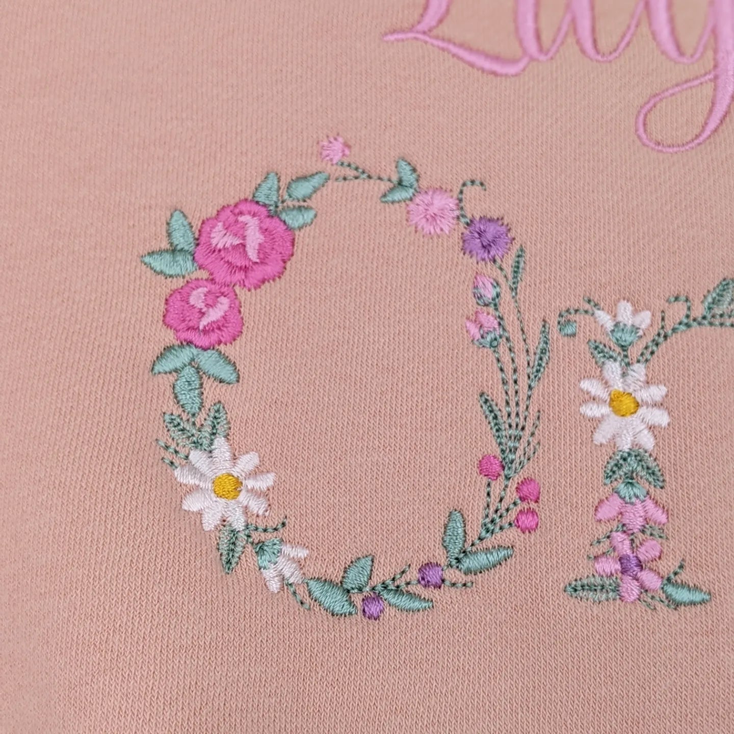 Children Personalised  Birthday Sweatshirt  with Monogram Floral Font- Embroidery - All AGE