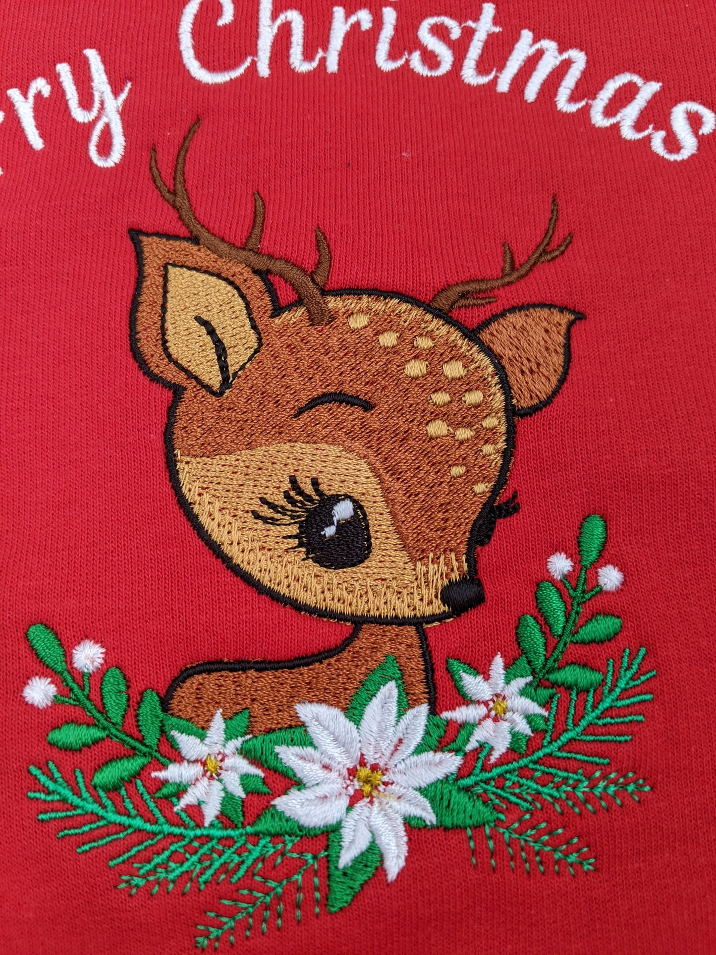 Children's Christmas Sweatshirt | Personalised | Christmas Jumper | Cute Reindeer | Xmas Jumper | Embroidered