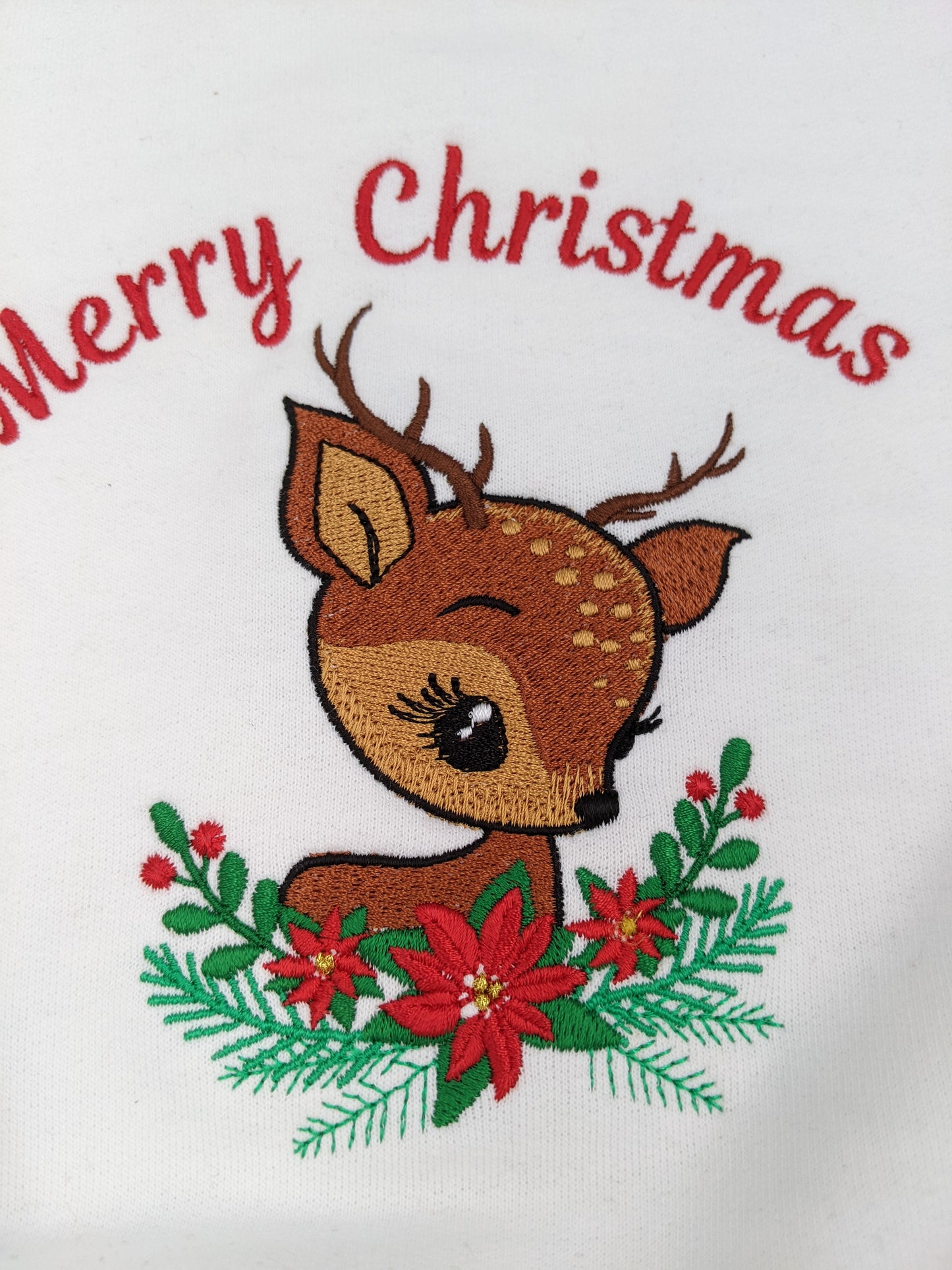 Children's Christmas Sweatshirt | Personalised | Christmas Jumper | Cute Reindeer | Xmas Jumper | Embroidered