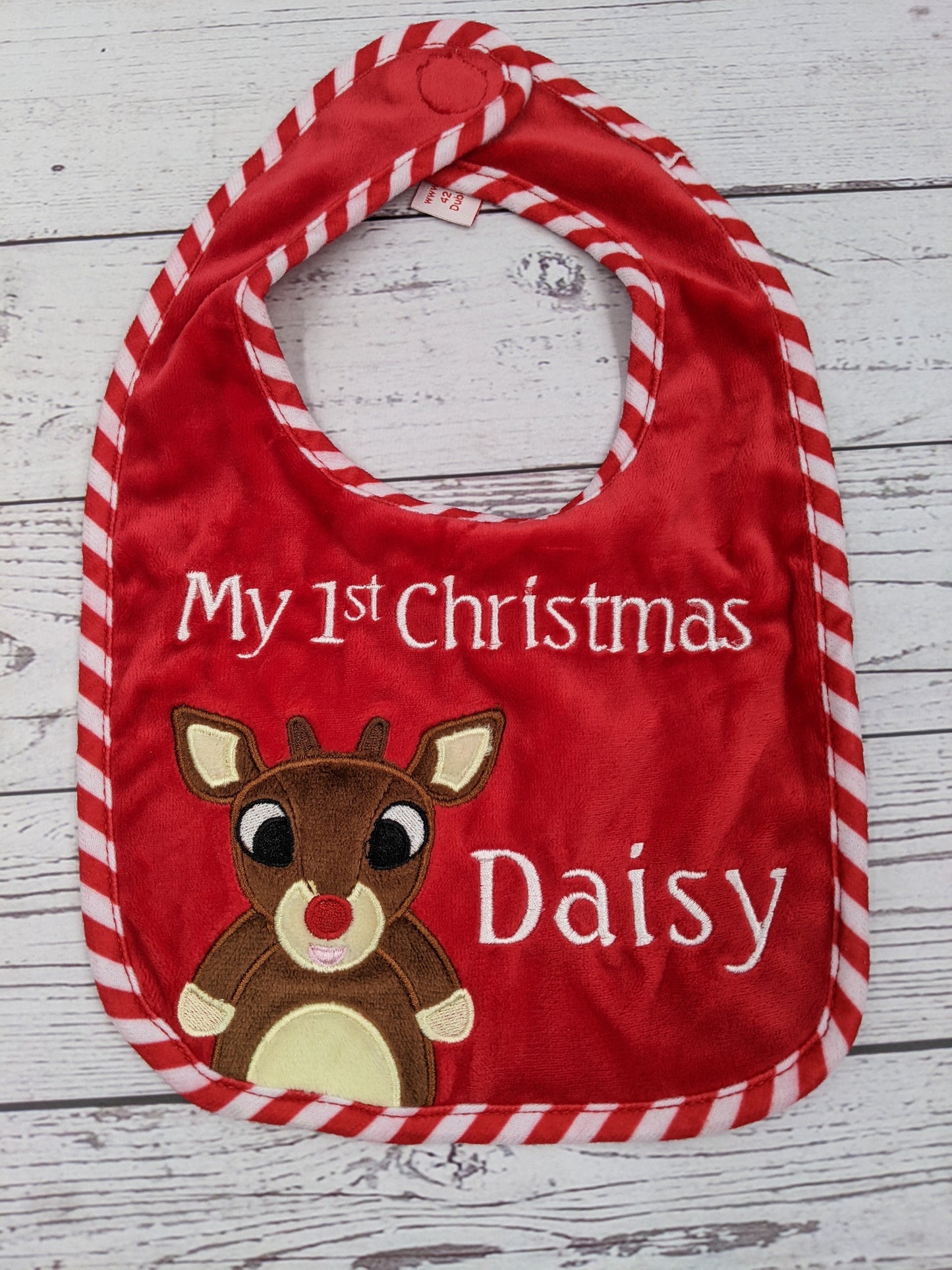 Rudolph bib 1st Christmas