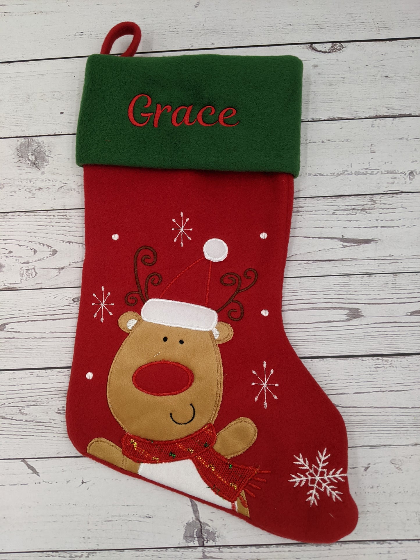 Personalised  Christmas Stockings |  Stockings with Name | Cute Christmas Decoration |  Embroidered