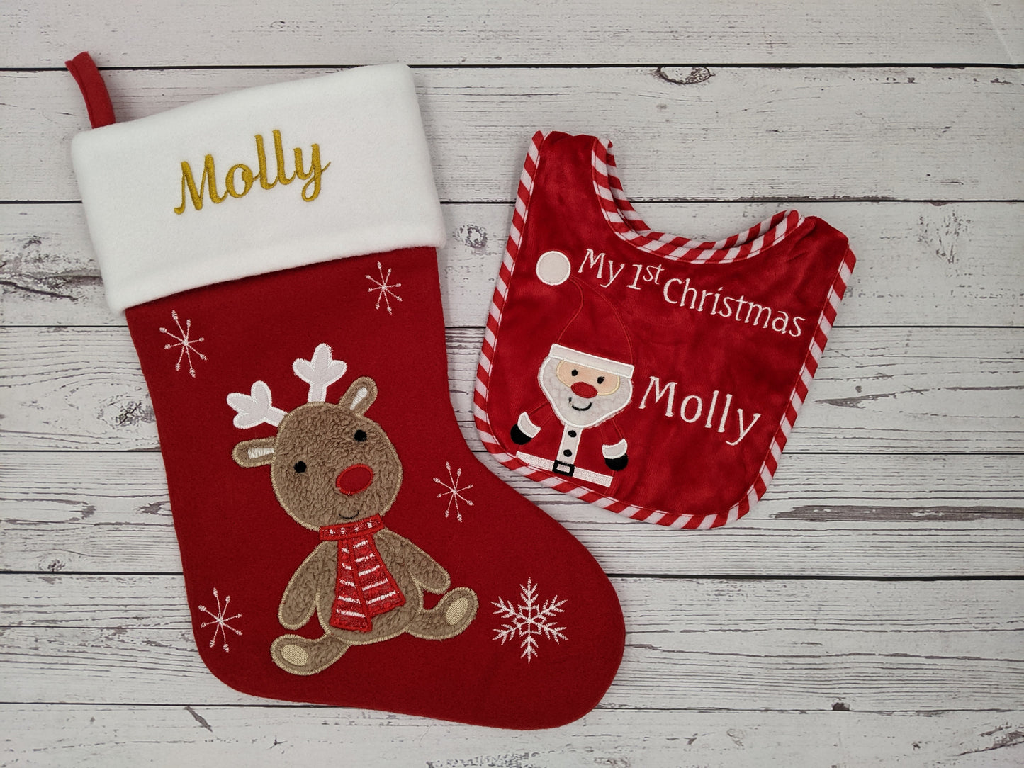 Personalised  Christmas Stockings |  Stockings with Name | Cute Christmas Decoration |  Embroidered