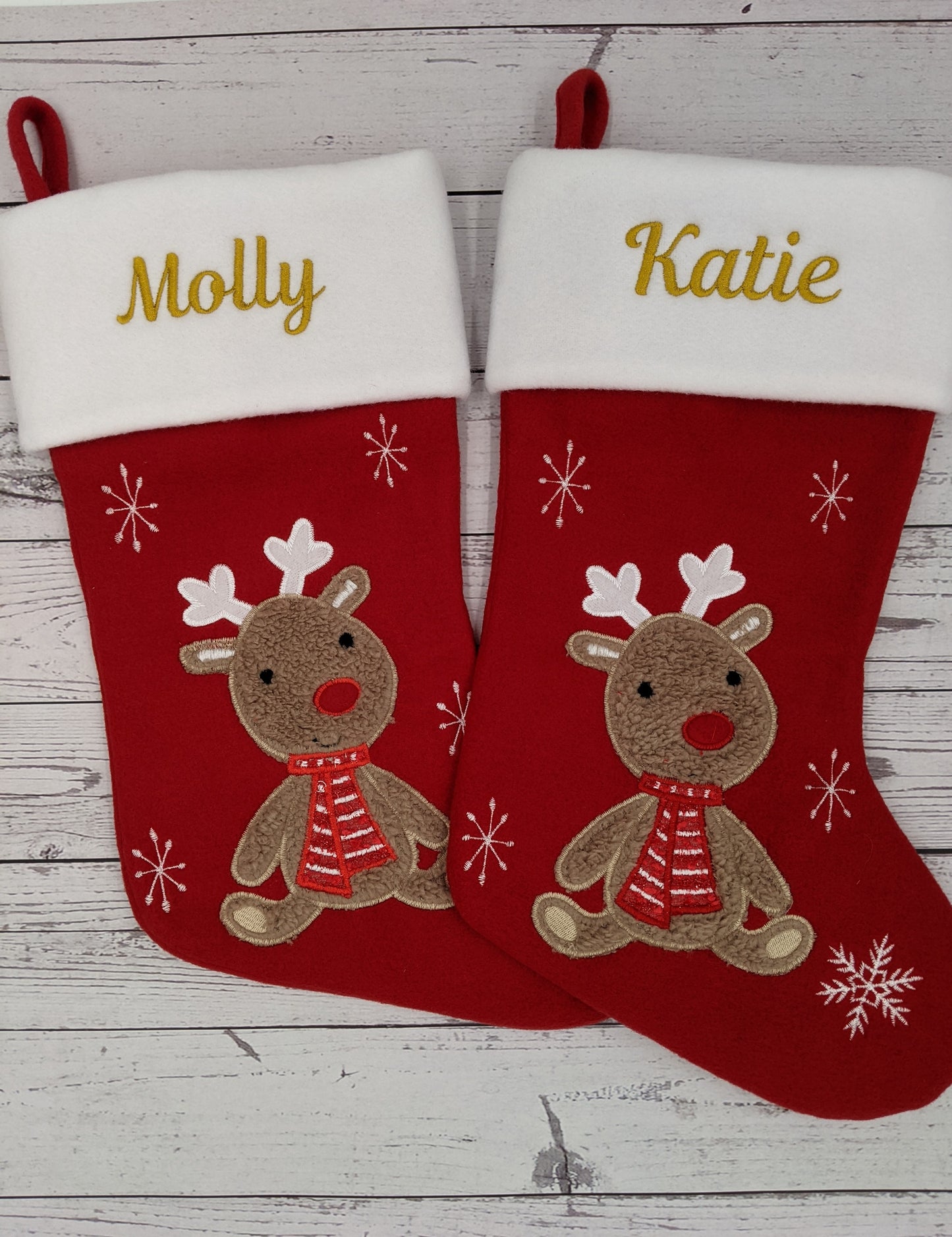 Personalised  Christmas Stockings |  Stockings with Name | Cute Christmas Decoration |  Embroidered