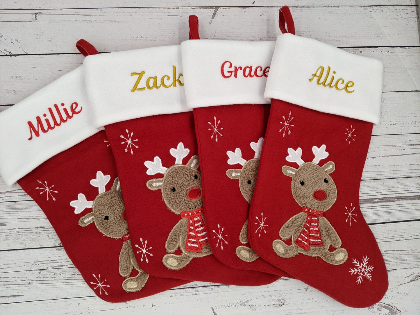 Personalised  Christmas Stockings |  Stockings with Name | Cute Christmas Decoration |  Embroidered