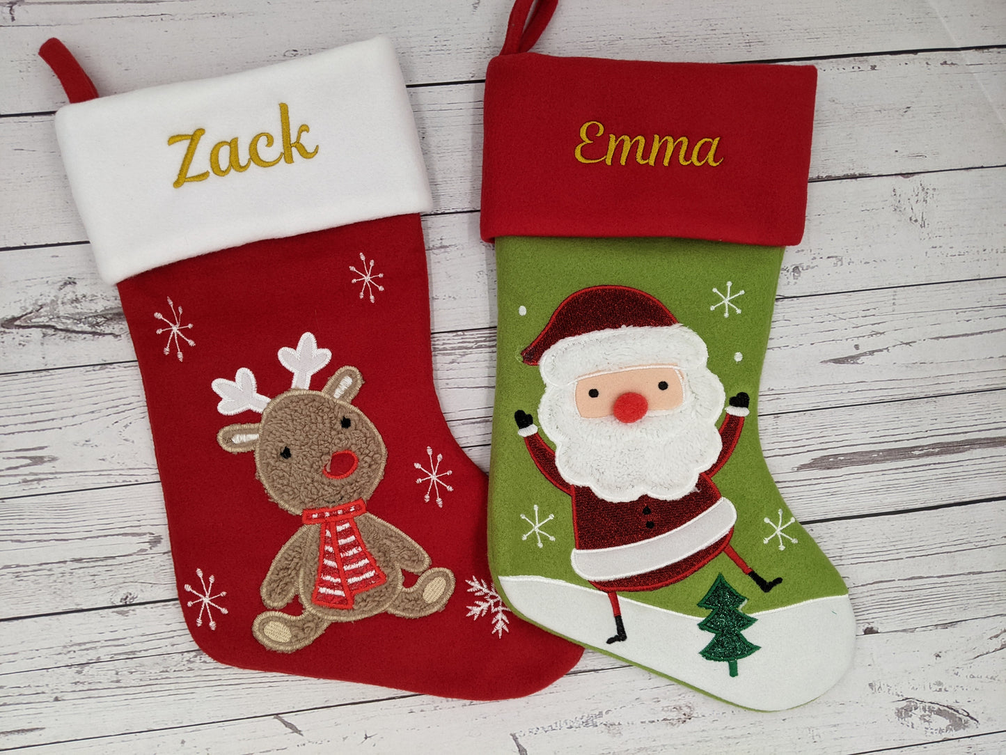 Personalised  Christmas Stockings |  Stockings with Name | Cute Christmas Decoration |  Embroidered