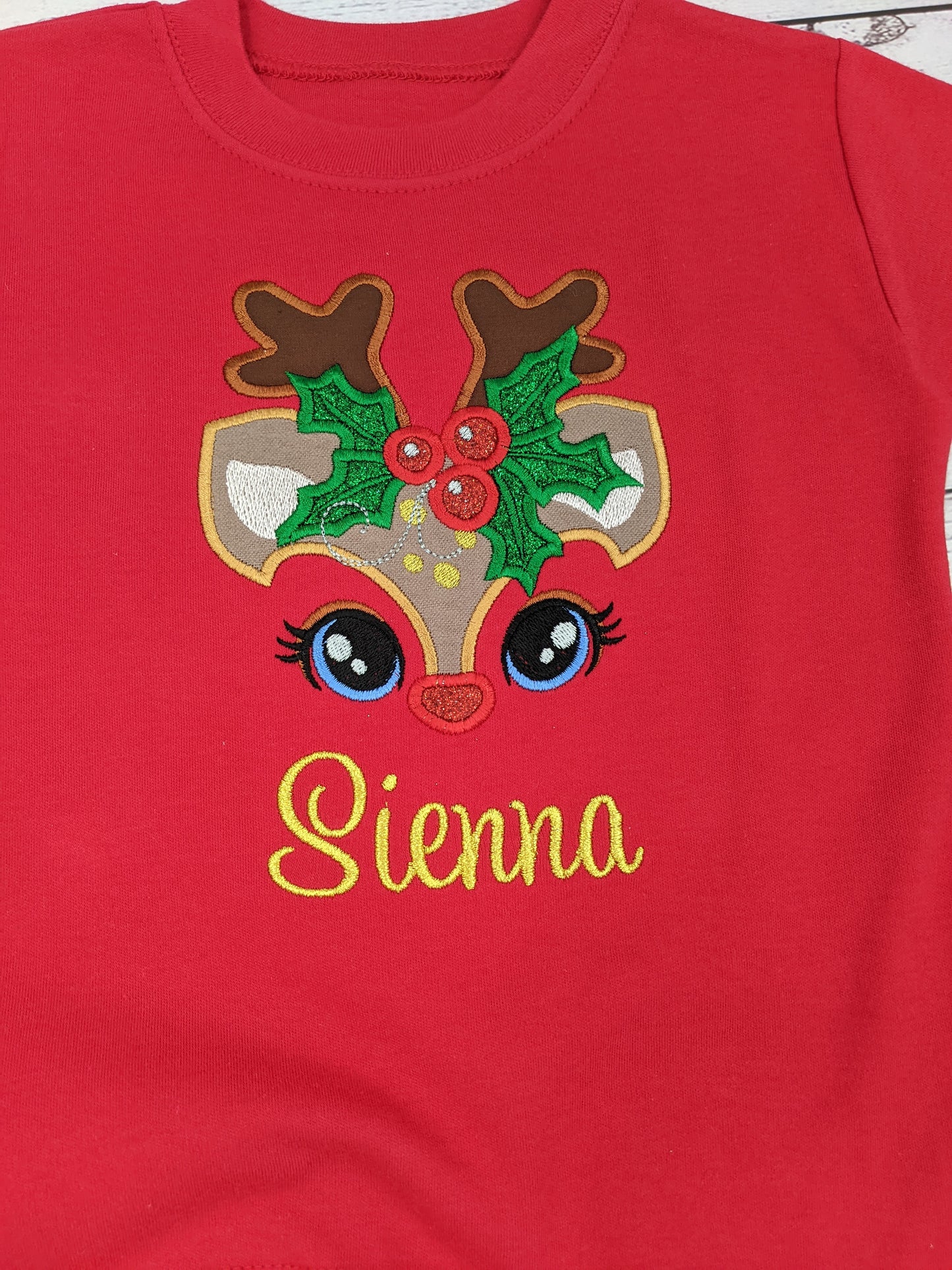 Christmas reindeer Tshirt personnalised with Name