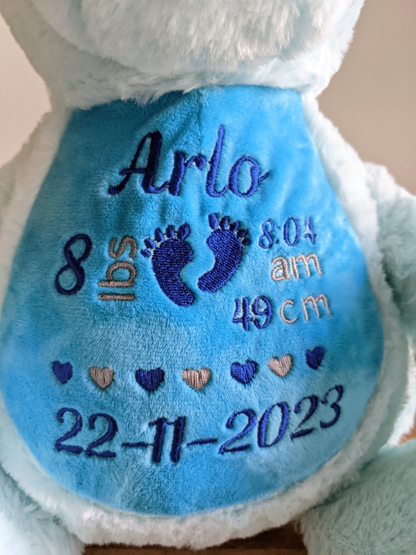 Personalised Teddy Bear Personalized Stuffed Animal Teddies Birthday Gift Birth Announcement New baby gift Birth Teddy Plushie Baby Stats