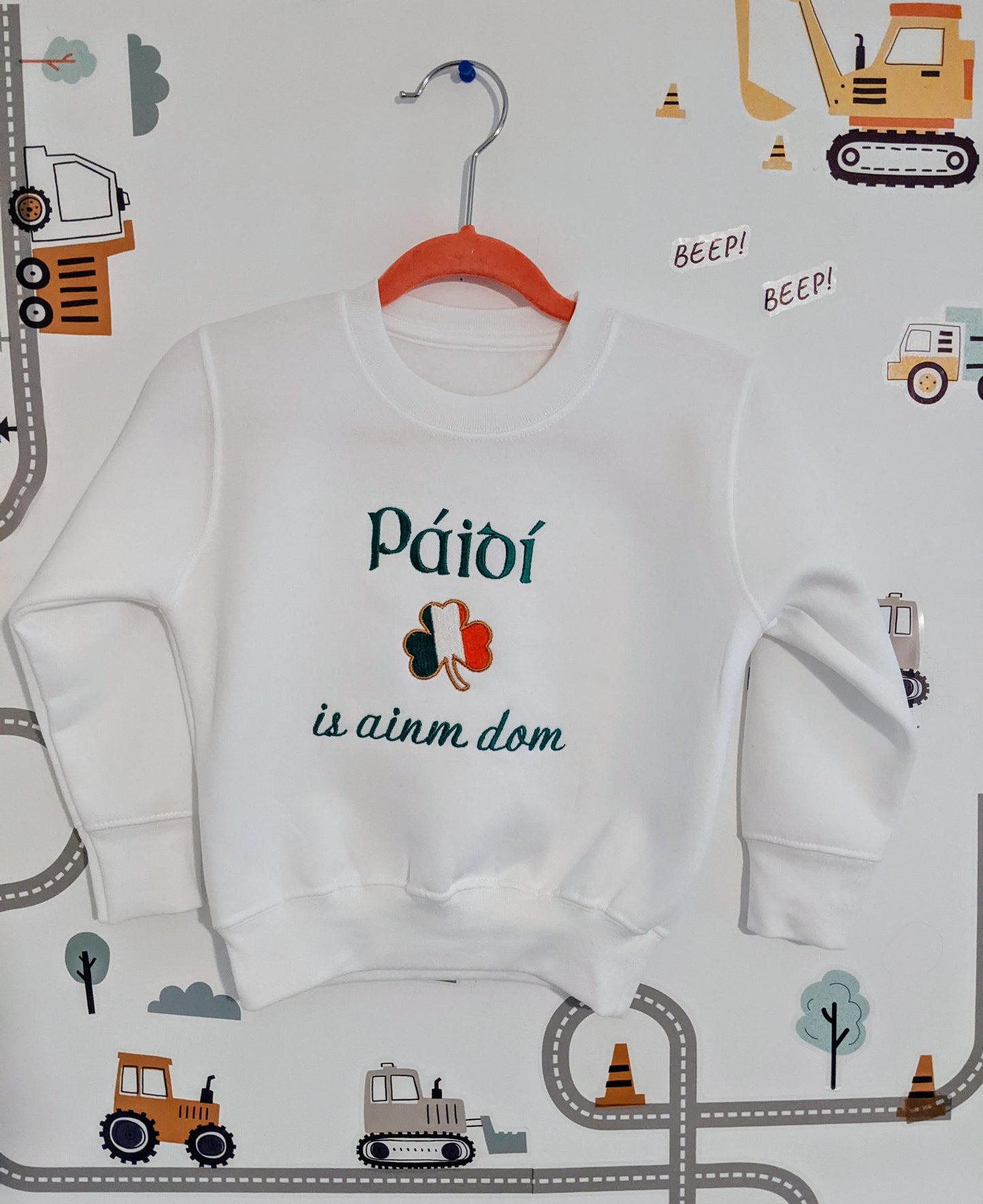 As Gaeilge - Sweatshirt My Name is in Irish Language Baby Gift | Embroidery