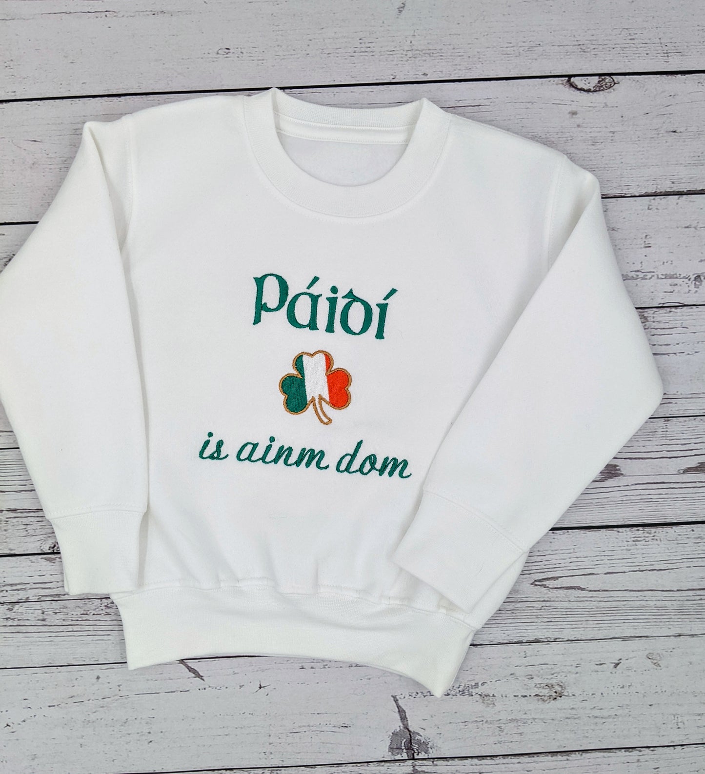 As Gaeilge - Sweatshirt My Name is in Irish Language Baby Gift | Embroidery