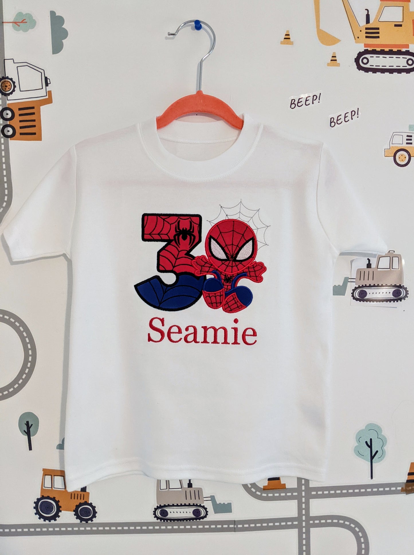 Children Personalised Spider Superhero- Embroidery