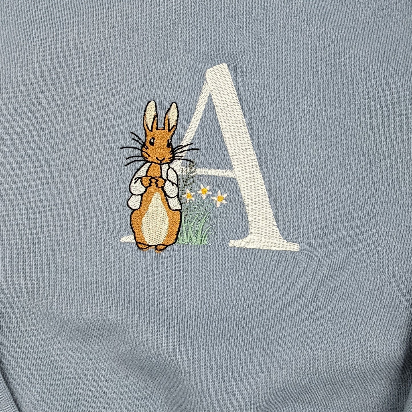 Easter Bunny - Long Sleeve Pyjama Set in Blue - Embroidery