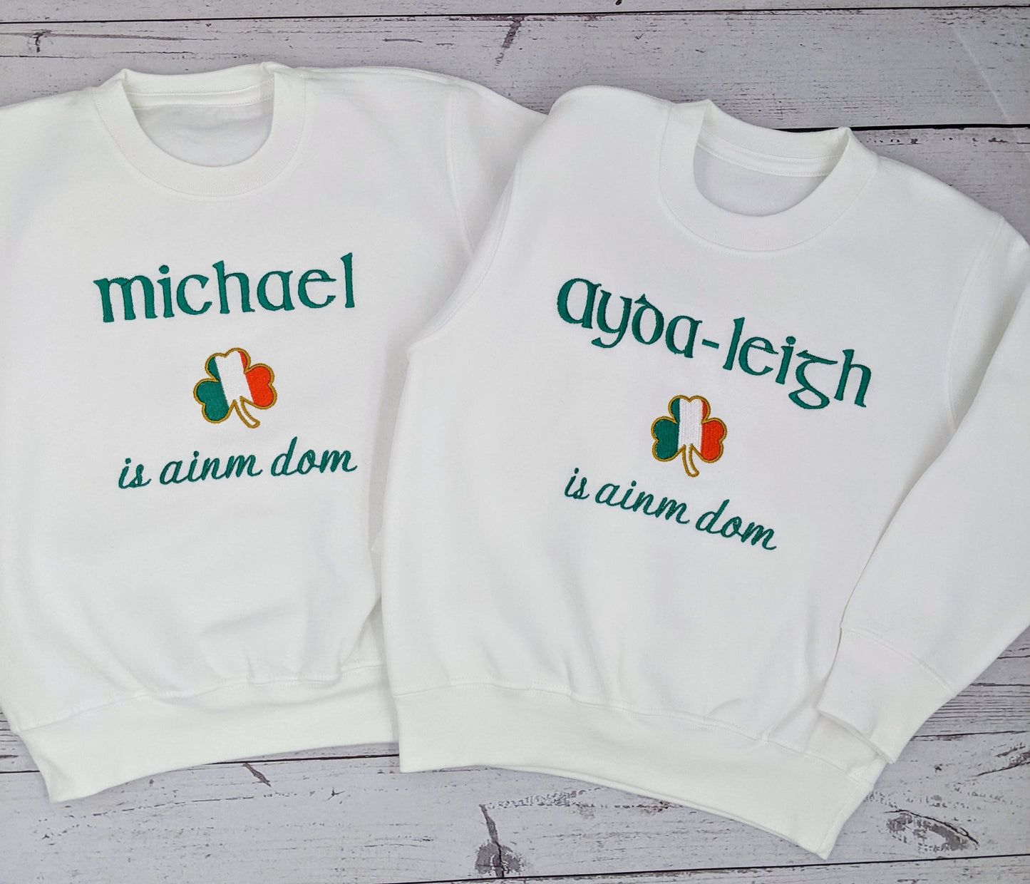 As Gaeilge - Sweatshirt My Name is in Irish Language Baby Gift | Embroidery