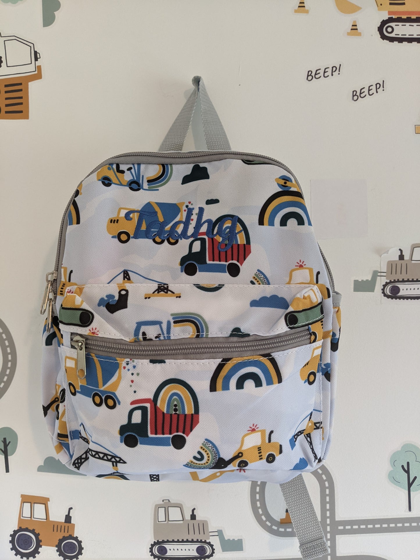 Personalised Toddlers Backpack - Diggers