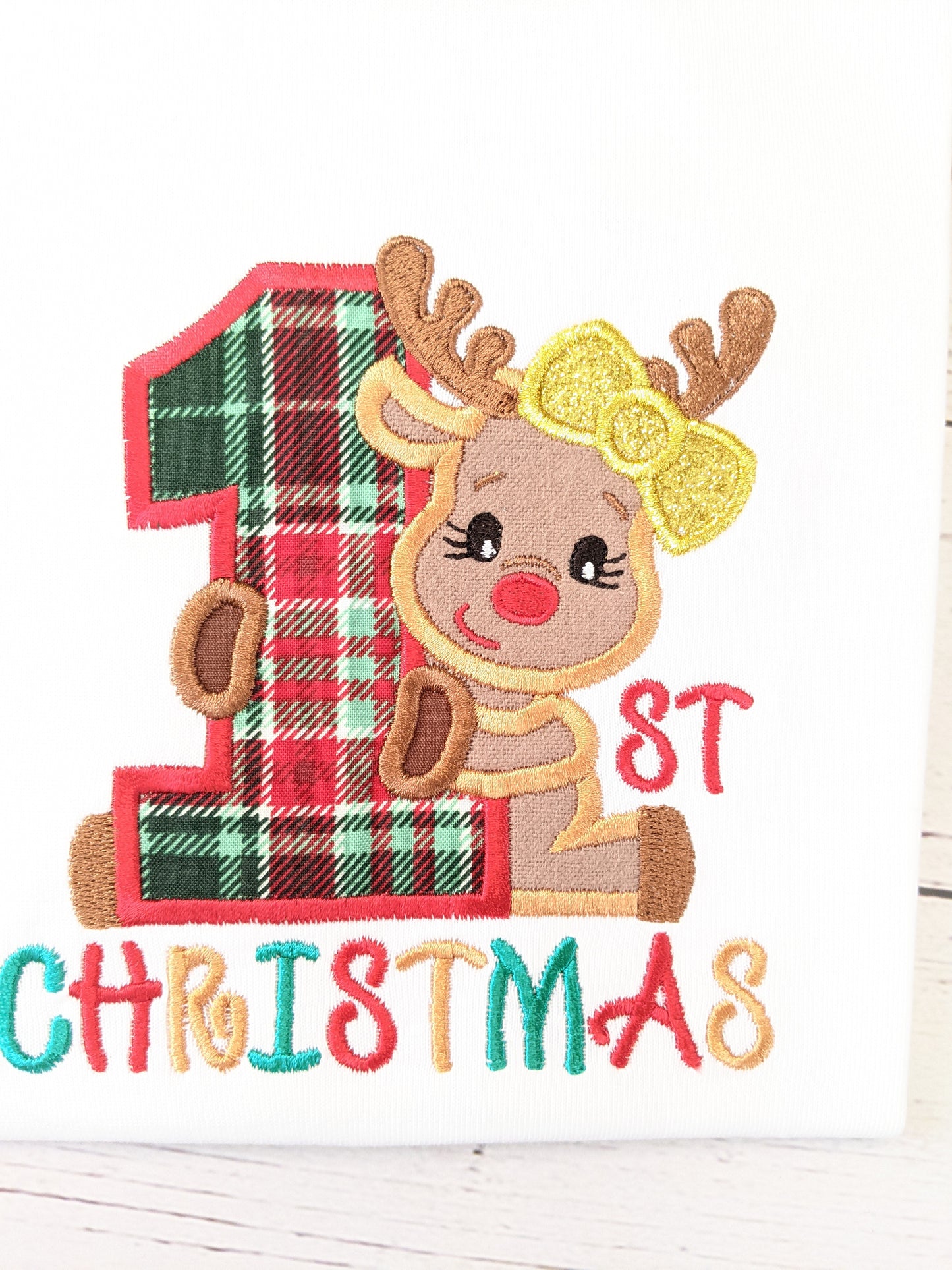 My First Christmas - Tshirt or Sweatshirt with Rudolph the Reindeer(GIRL)