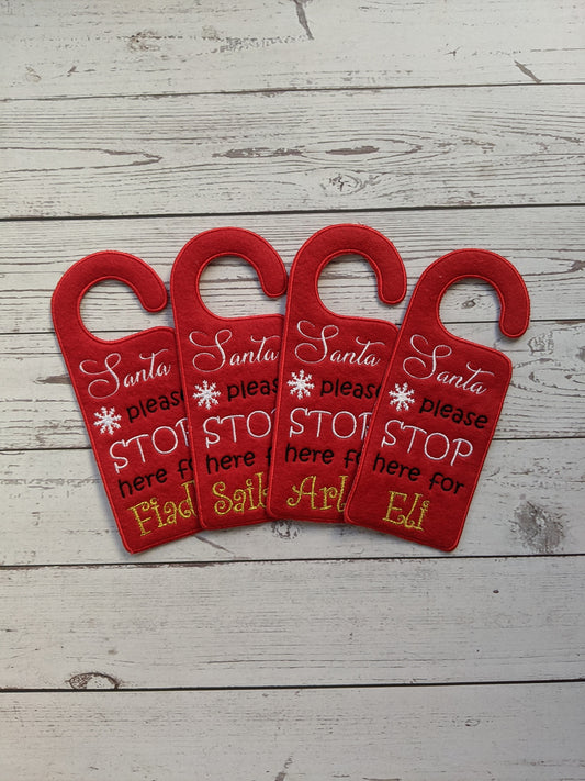 Christmas Door Hanger Santa stop here