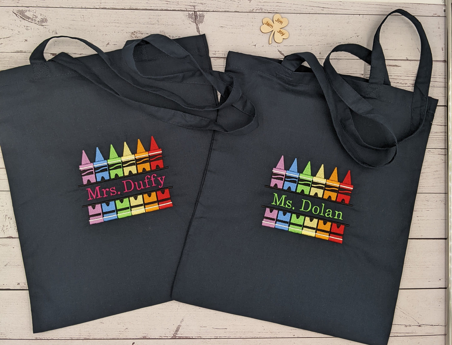 Teacher Tote Bag | Teacher Gift | Laptop Bag | Embroidered Black Tote Bag | Canvas Tote Bag | Tote Bag Gift