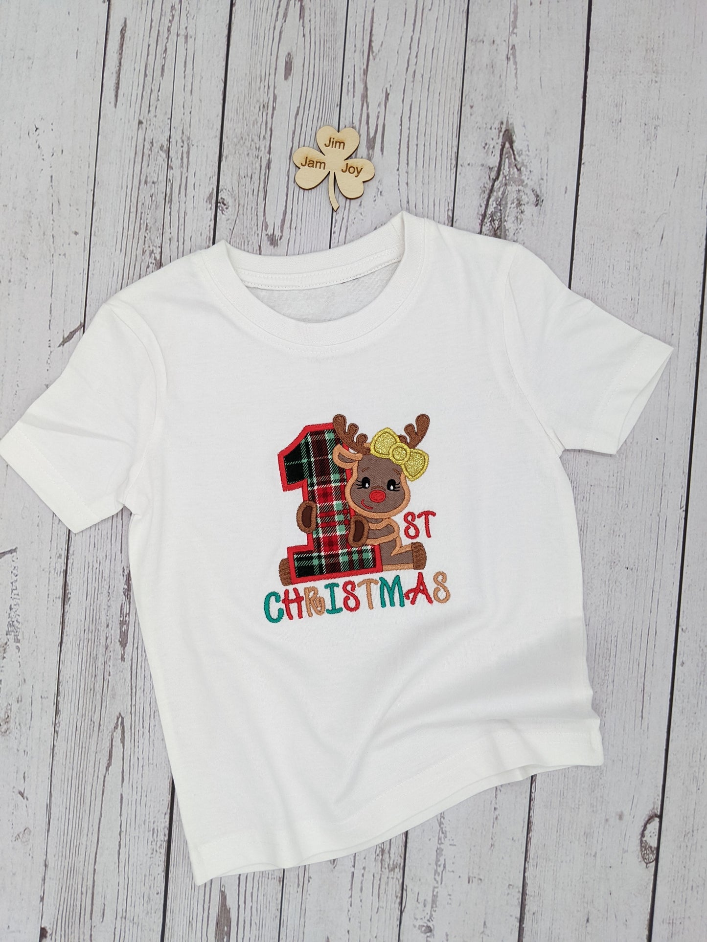 My First Christmas - Tshirt or Sweatshirt with Rudolph the Reindeer(GIRL)