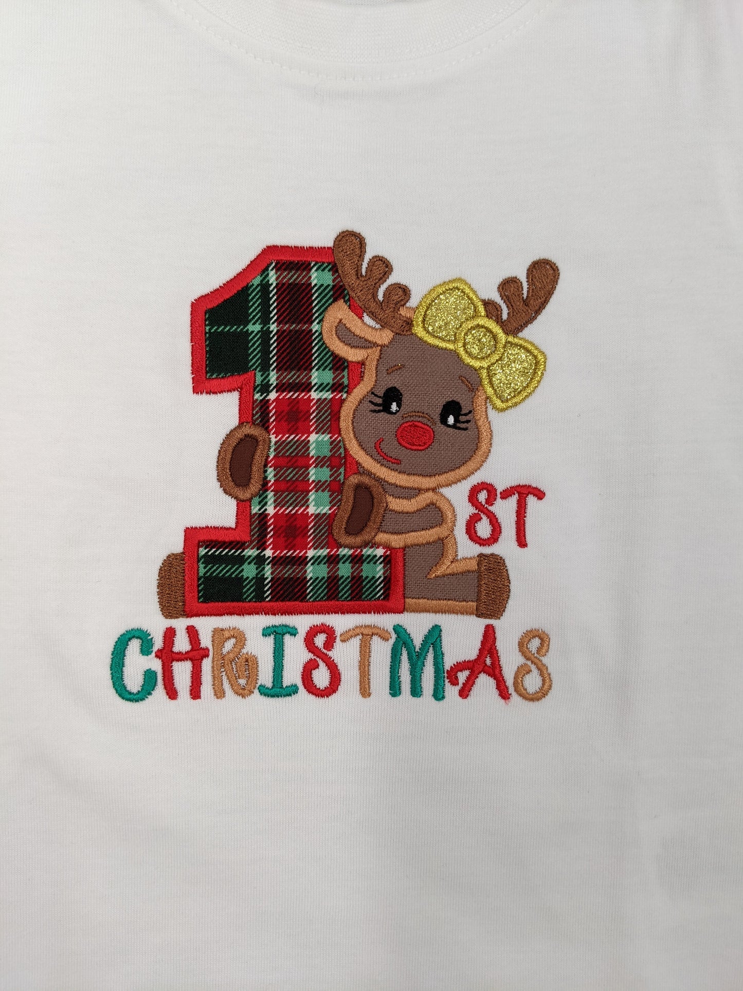 My First Christmas - Tshirt or Sweatshirt with Rudolph the Reindeer(GIRL)