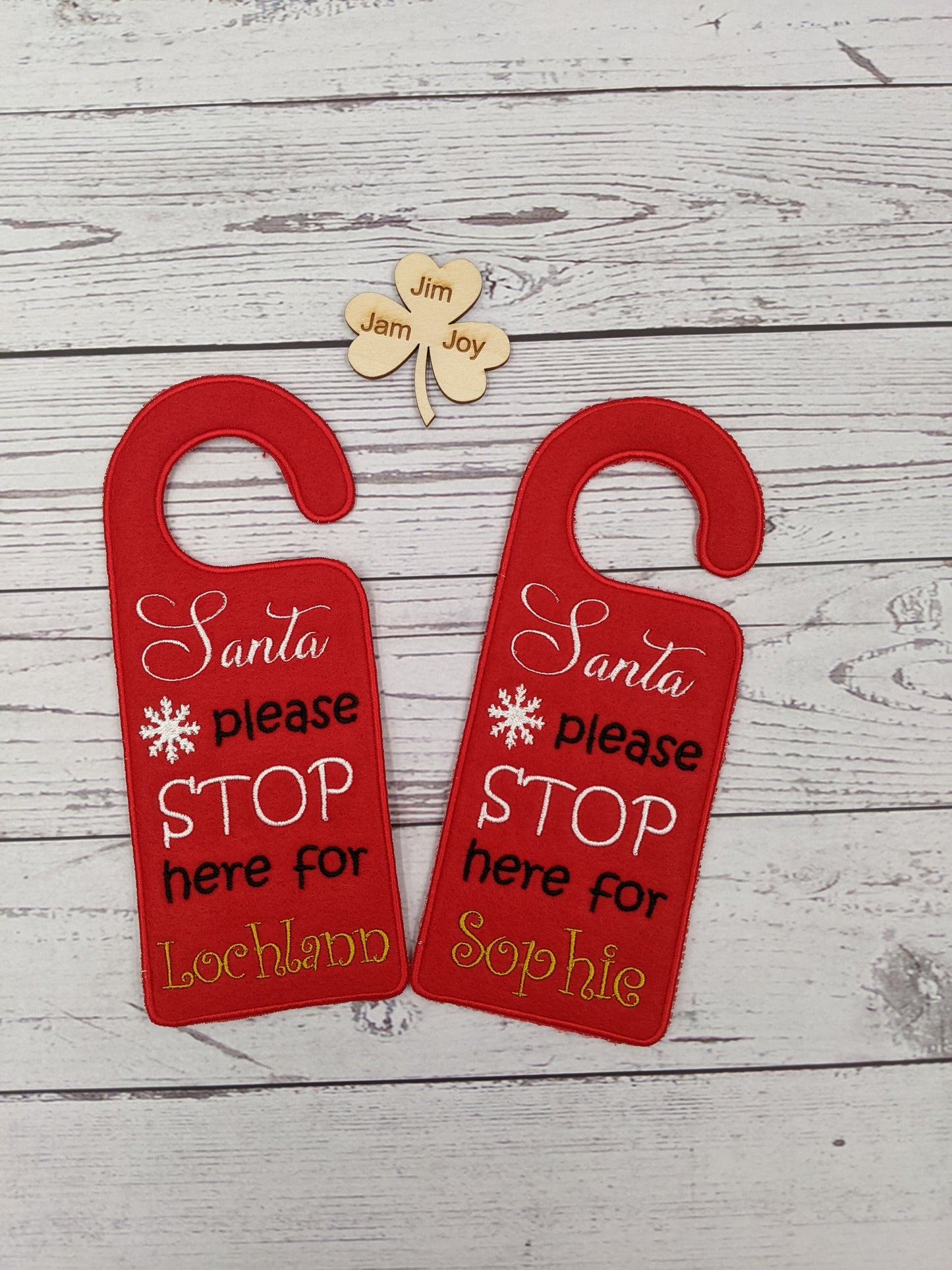 Personalised Santa Stops Here Christmas Door Sign | Santa Please Stop here | Felt