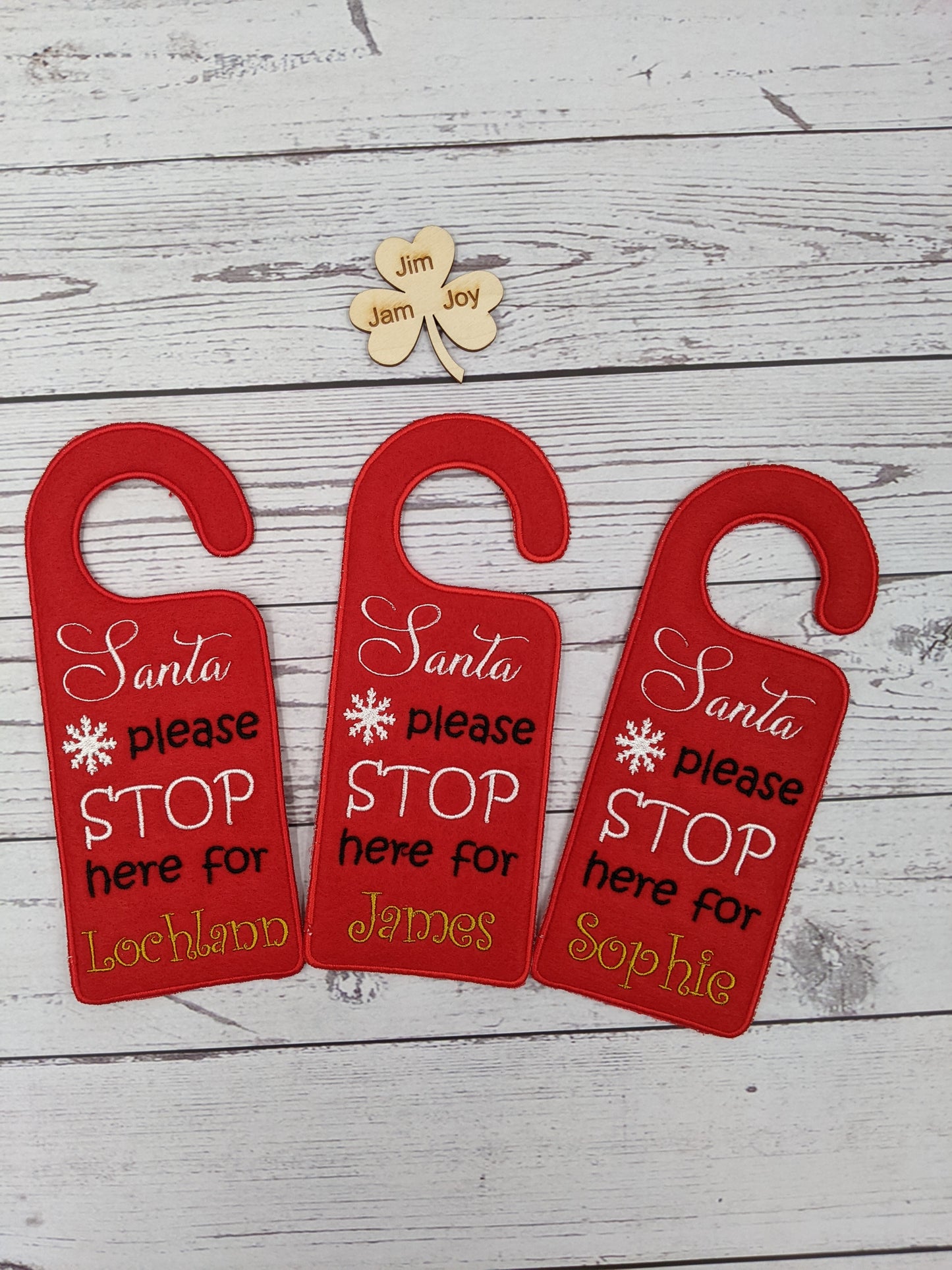 Personalised Santa Stops Here Christmas Door Sign | Santa Please Stop here | Felt